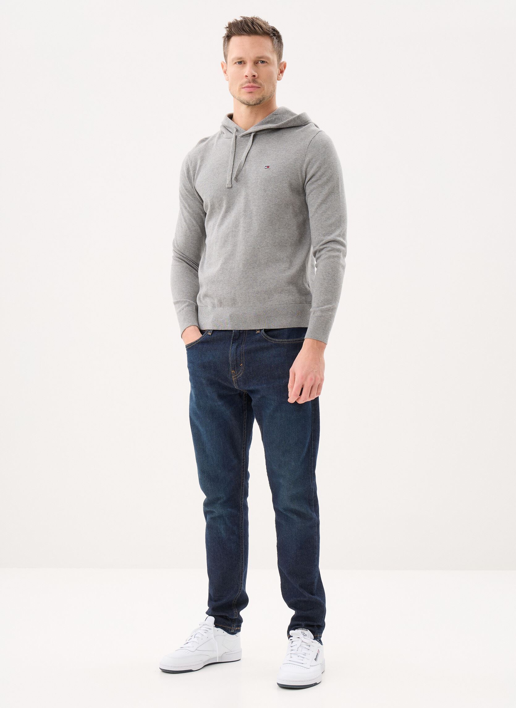 Pullover Essential Cotton Hoo herren grau Tommy Hilfiger Pullover Essential Cotton Hoo herren grau MEDIUM GREY HEATHER