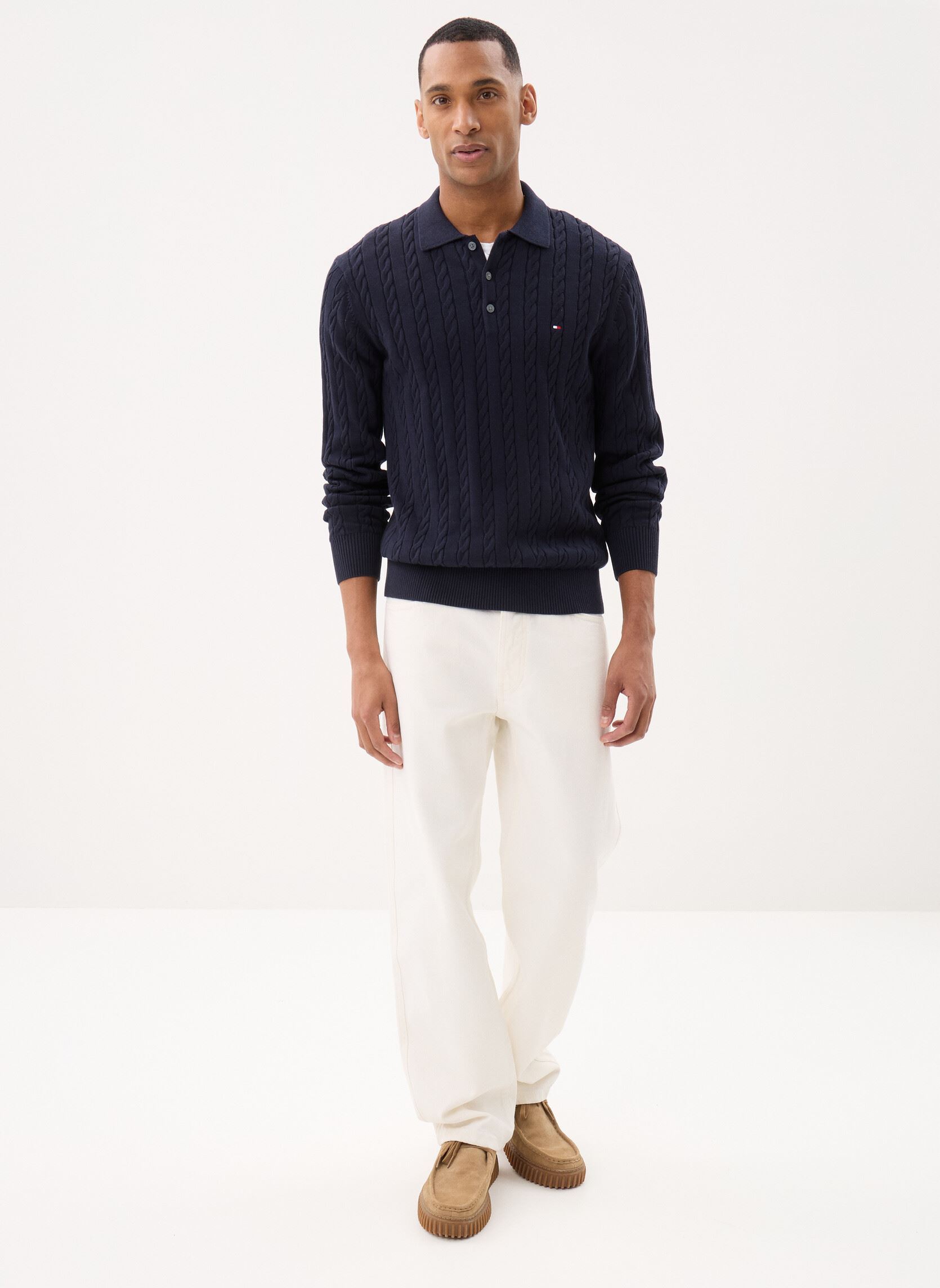 Pulls Classic Cotton Cable homme bleu Tommy Hilfiger Pulls Classic Cotton Cable homme bleu DESERT SKY