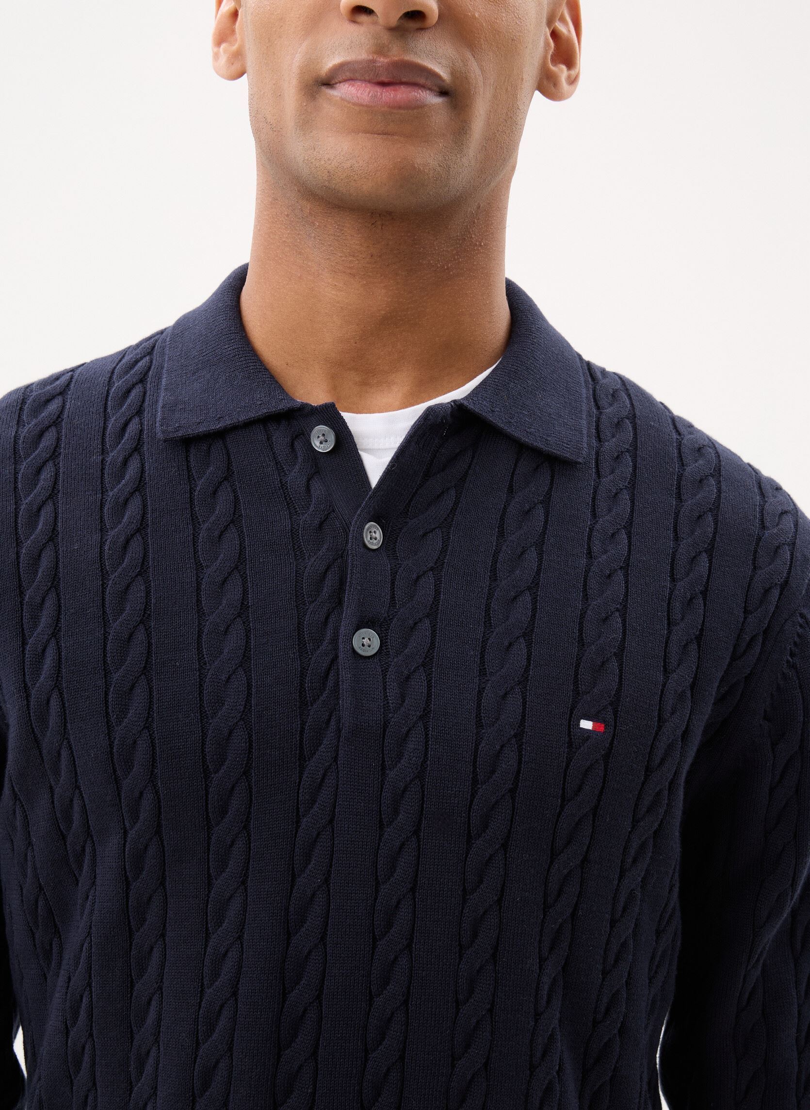 Pulls Classic Cotton Cable homme bleu Tommy Hilfiger Pulls Classic Cotton Cable homme bleu DESERT SKY