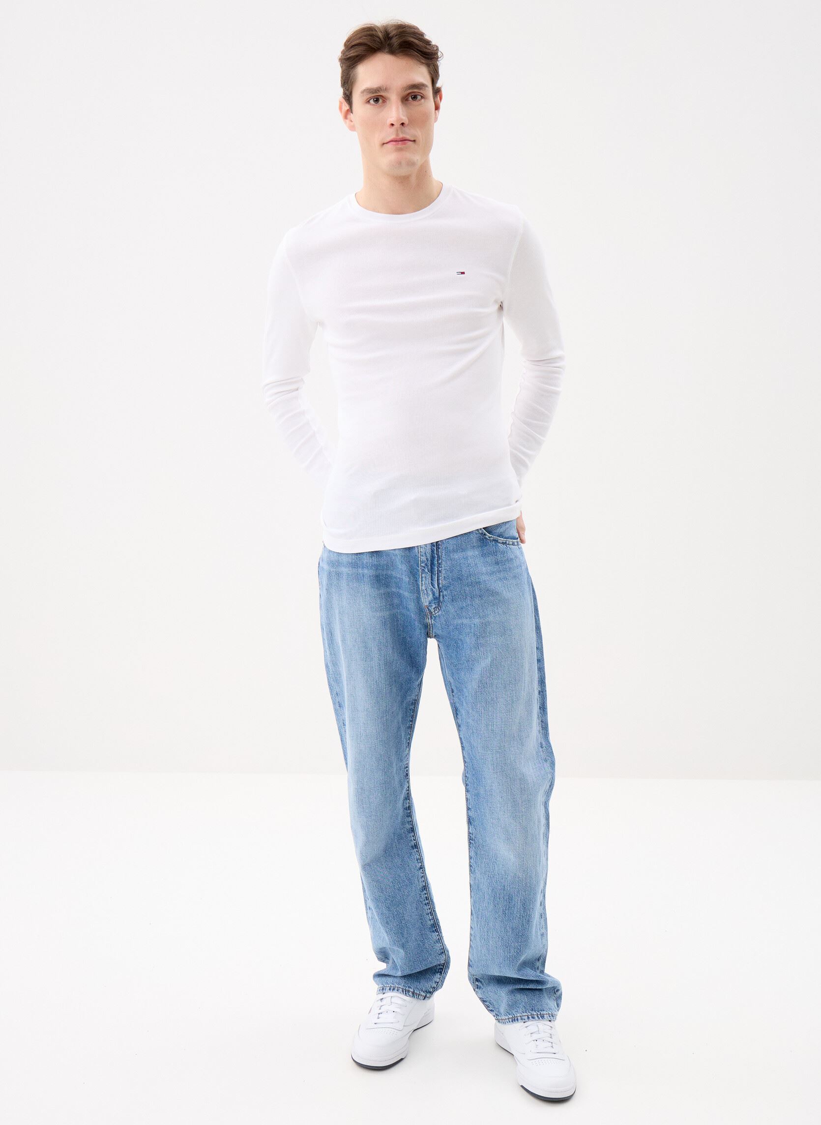 T-shirts met lange mouwen Tjm Original Rib Lon heren wit Tommy Jeans T-shirts met lange mouwen Tjm Original Rib Lon heren wit CLASSIC WHITE