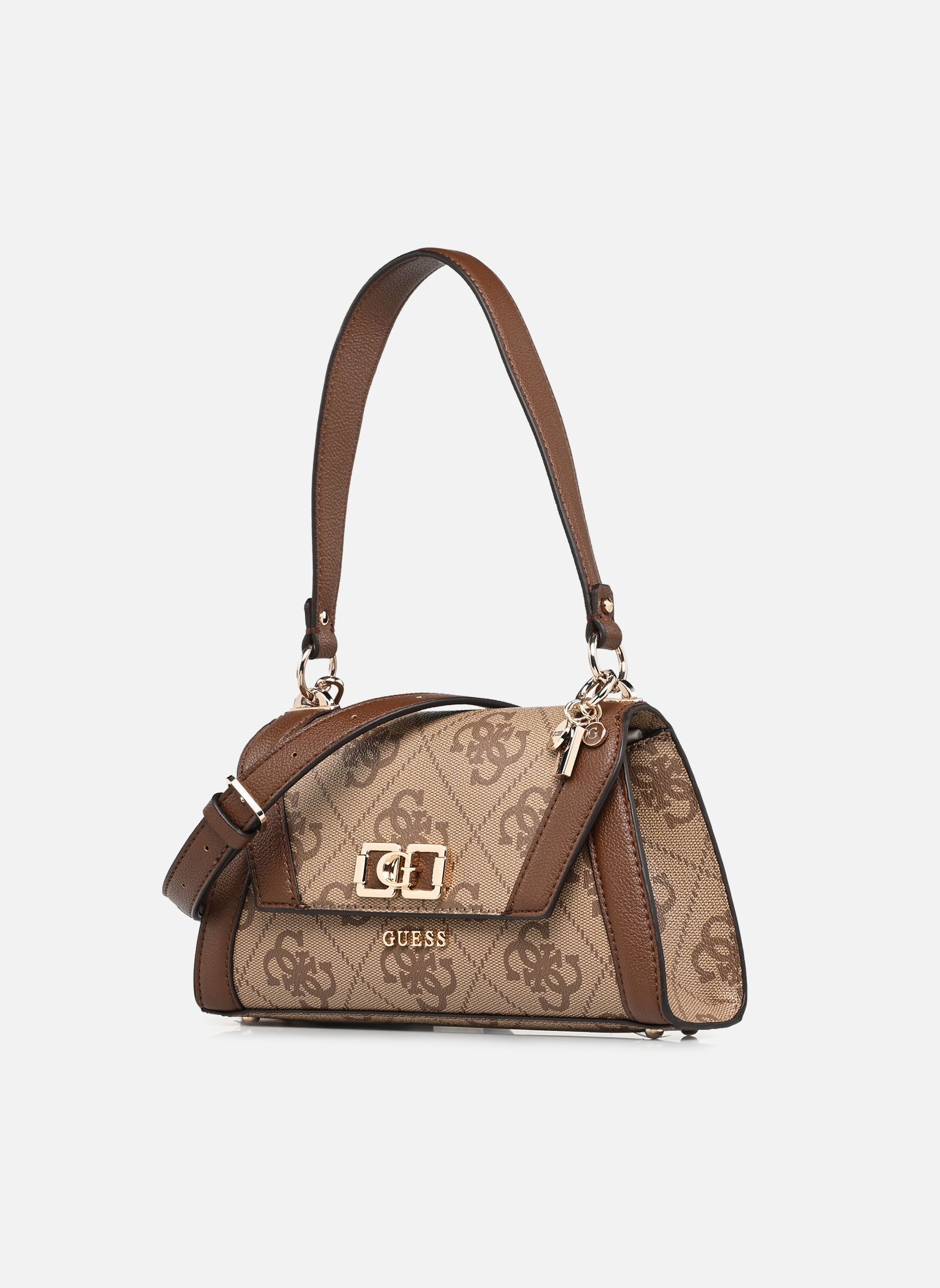 Schoudertassen Karnilla Logo Flap Shldr Bag dames beige Guess Schoudertassen Karnilla Logo Flap Shldr Bag dames beige LATTE LOGO/BROWN