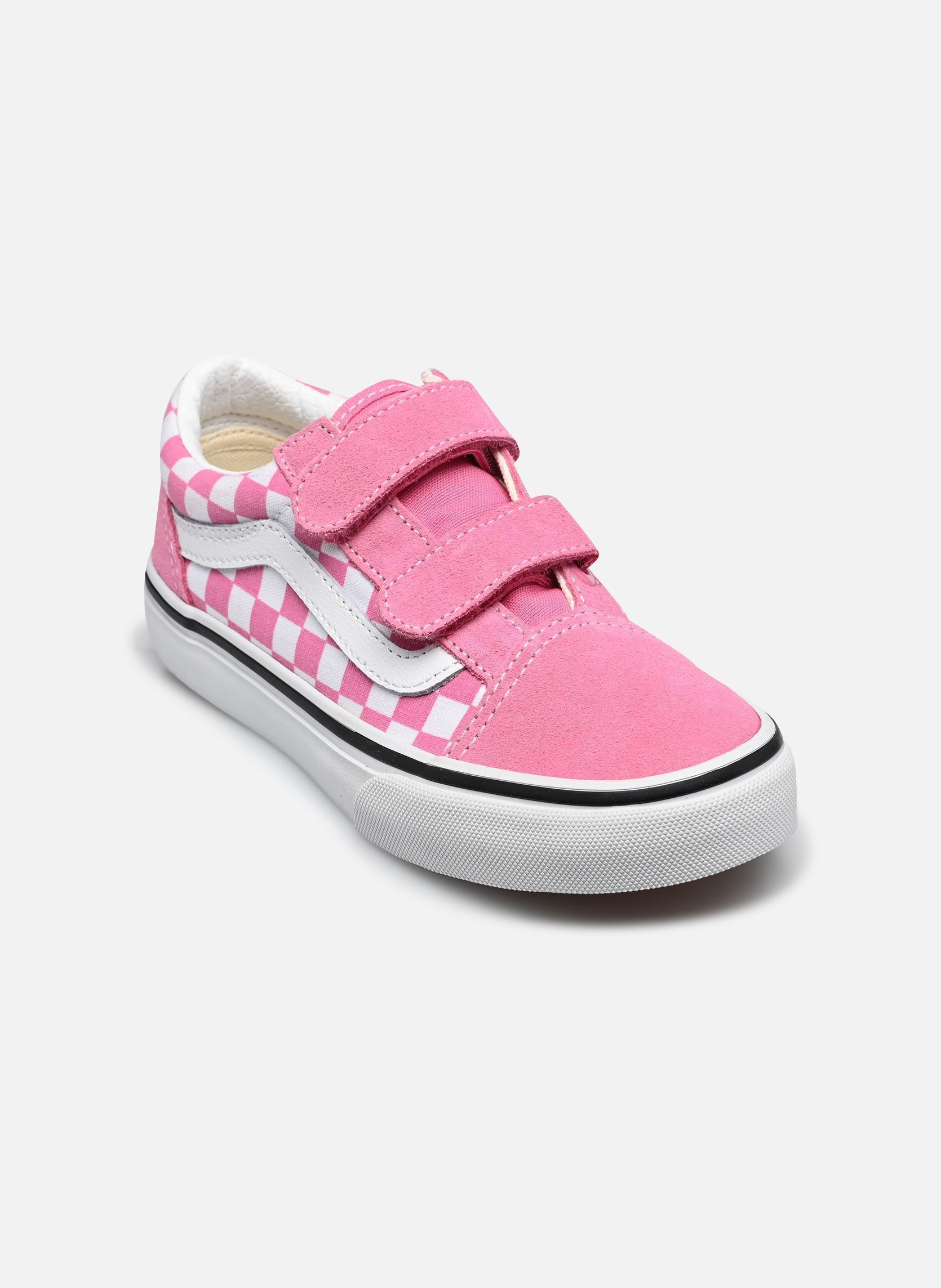 Baskets basses enfant Vans Old Skool V COLOR THEORY CHECKERBOARD Fizz - vue 2