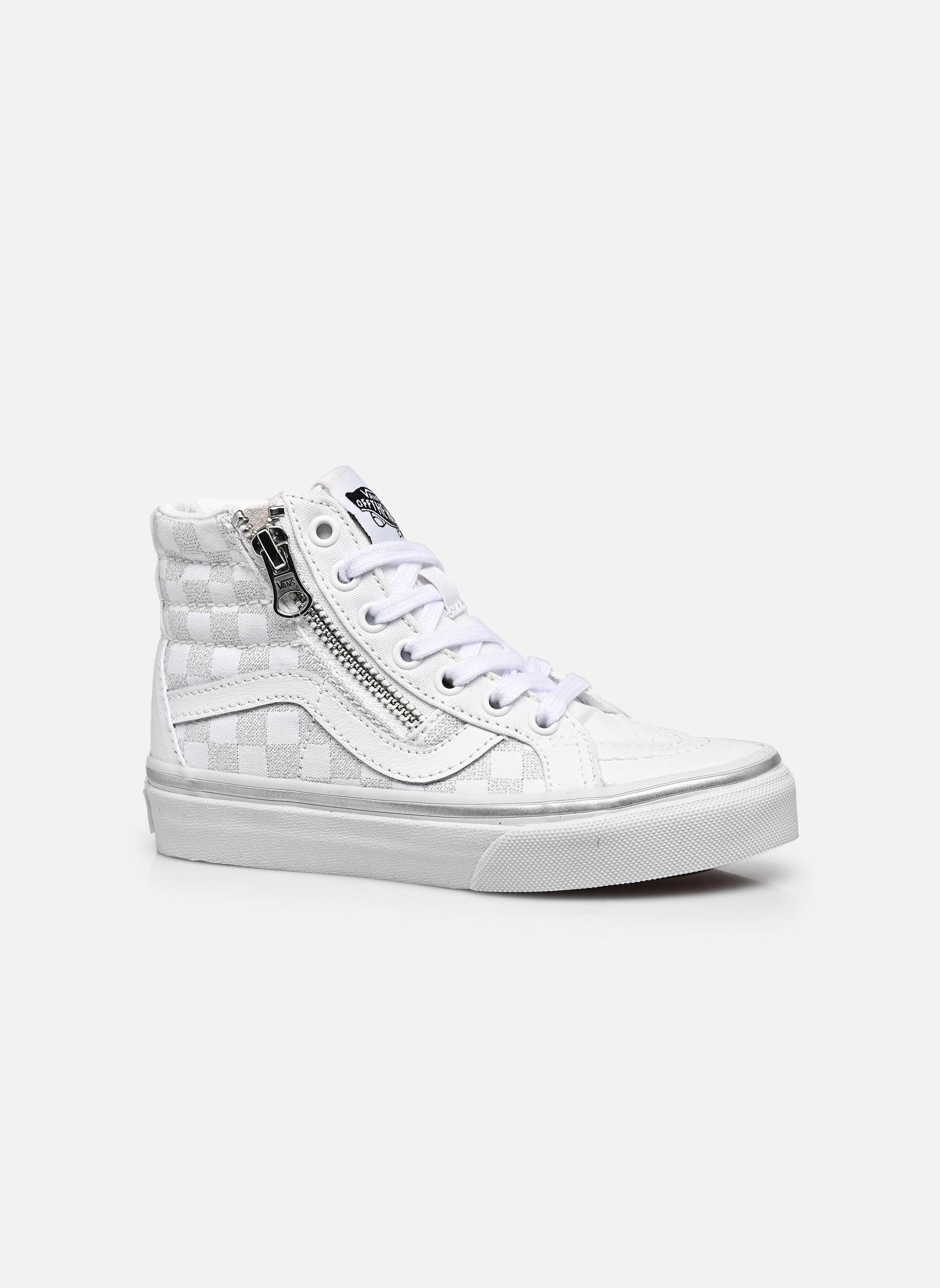 Knöchelhohe Sneaker Sk8-Hi Reissue Side Zip UY jungen weiß Vans Knöchelhohe Sneaker Sk8-Hi Reissue Side Zip UY jungen weiß METALLIC CHECKRBRD SILVER/TRUE