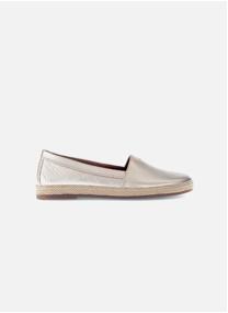 Mocassins Mocassins blancs en cuir lisse femme or et bronze