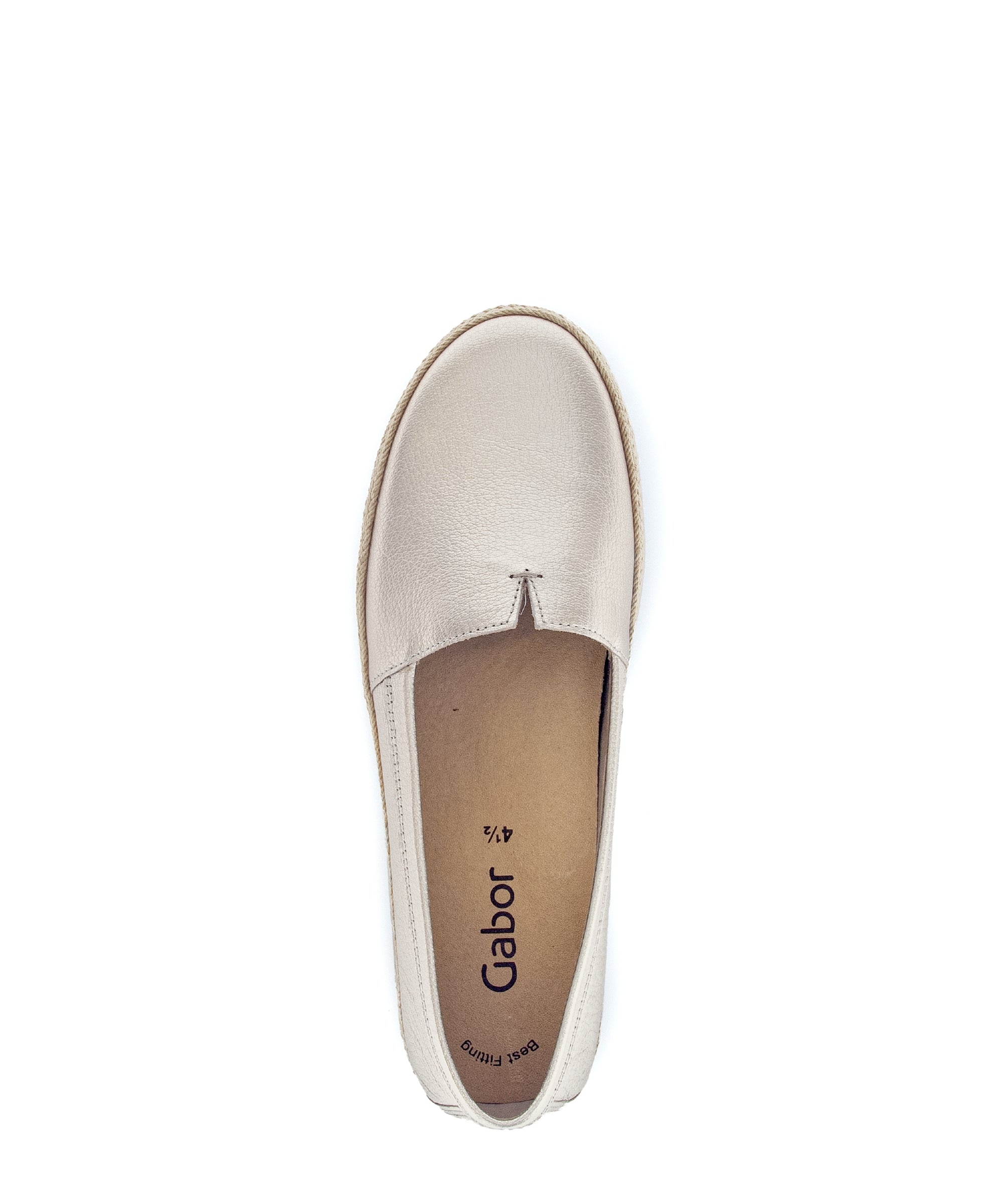 Mocassins Mocassins blancs en cuir lisse femme or et bronze Gabor Mocassins Mocassins blancs en cuir lisse femme or et bronze Or