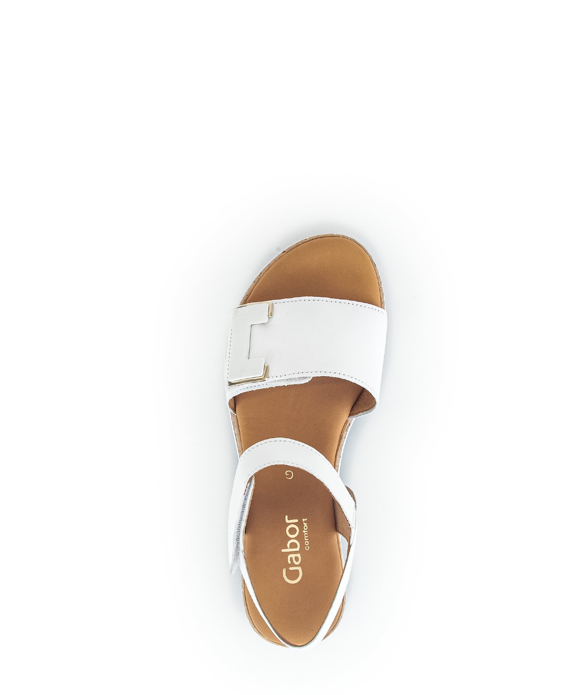 Sandales Sandales blanches en cuir lisse femme blanc Gabor Sandales Sandales blanches en cuir lisse femme blanc Blanc