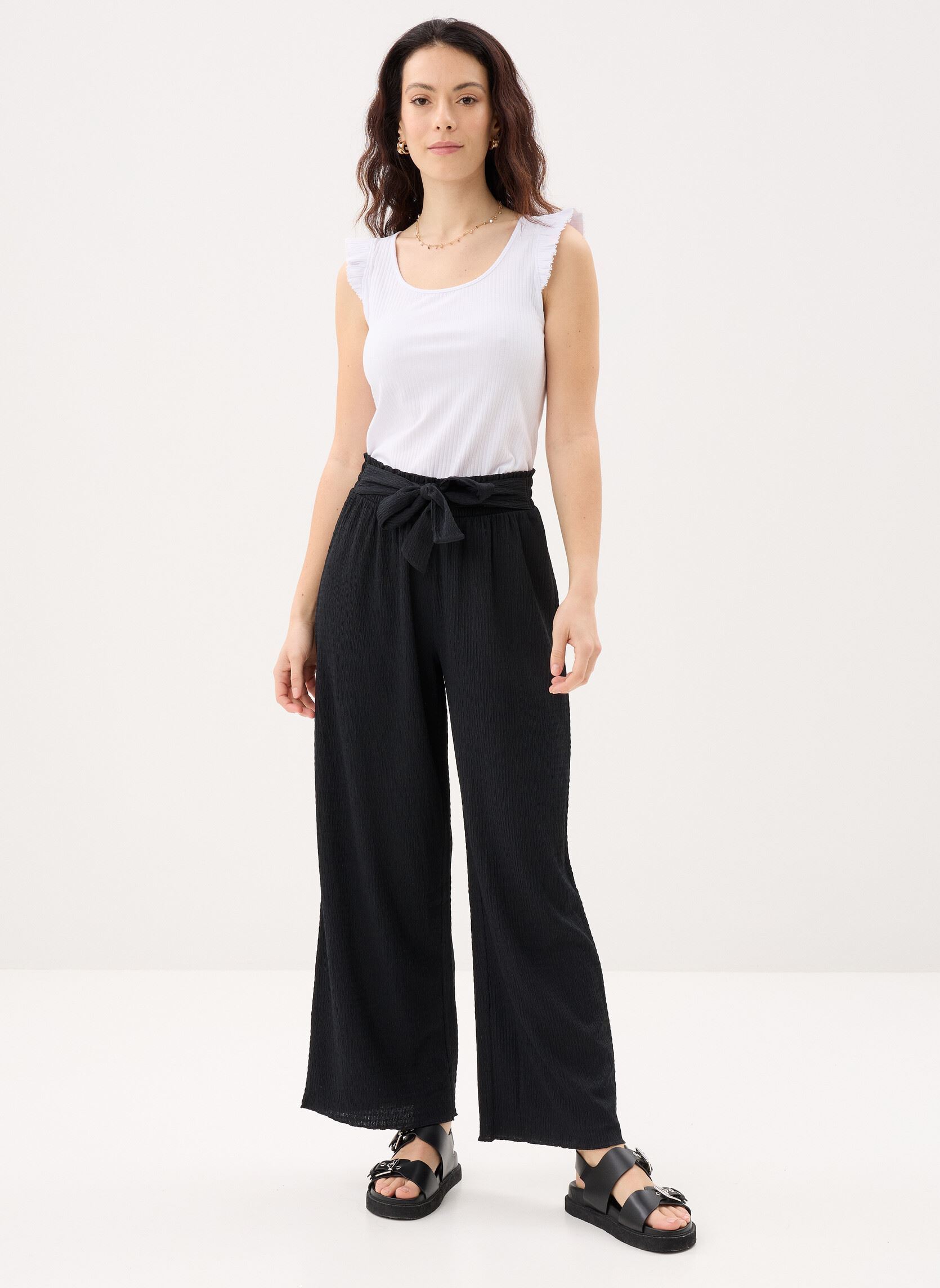 Pantalons larges PANTA-LARGE-FLUIDE femme noir Georgia Rose Pantalons larges PANTA-LARGE-FLUIDE femme noir Black Beauty
