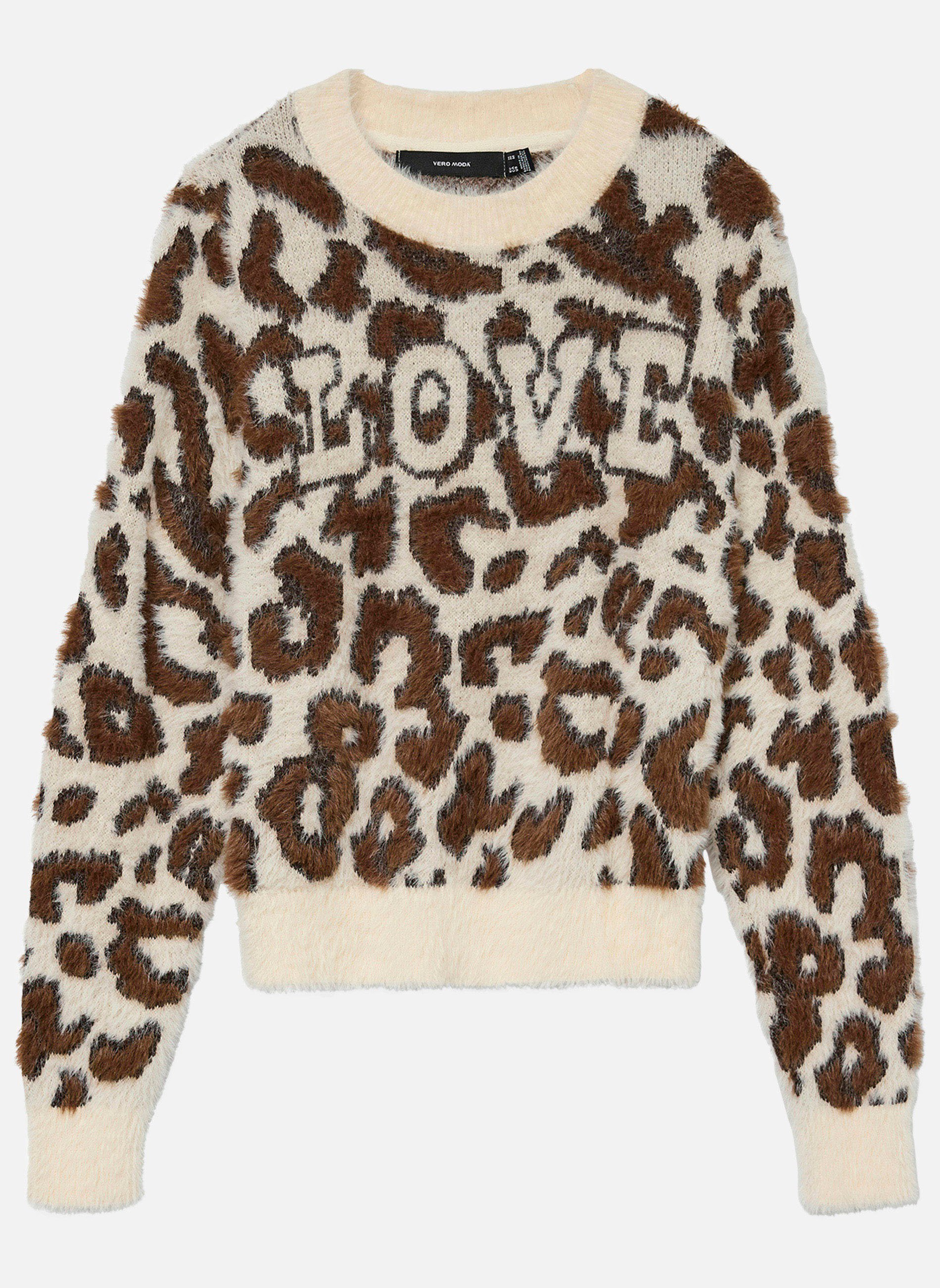 Manoush pull laine beige brodé tête de lion - Vêtements