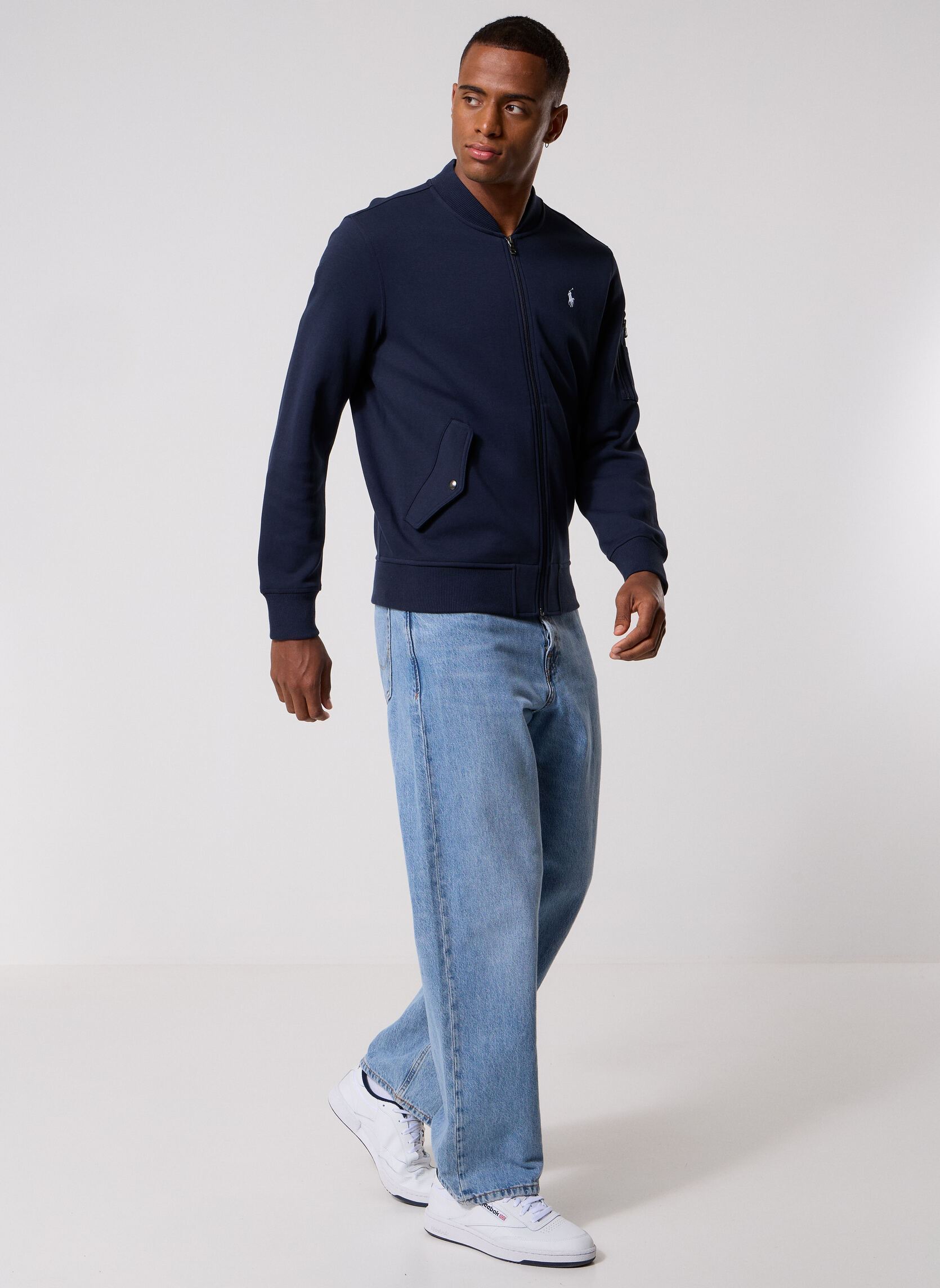 Sweats zippés Bomber en coton performance homme bleu Polo Ralph Lauren Sweats zippés Bomber en coton performance homme bleu AVIATOR NAVY