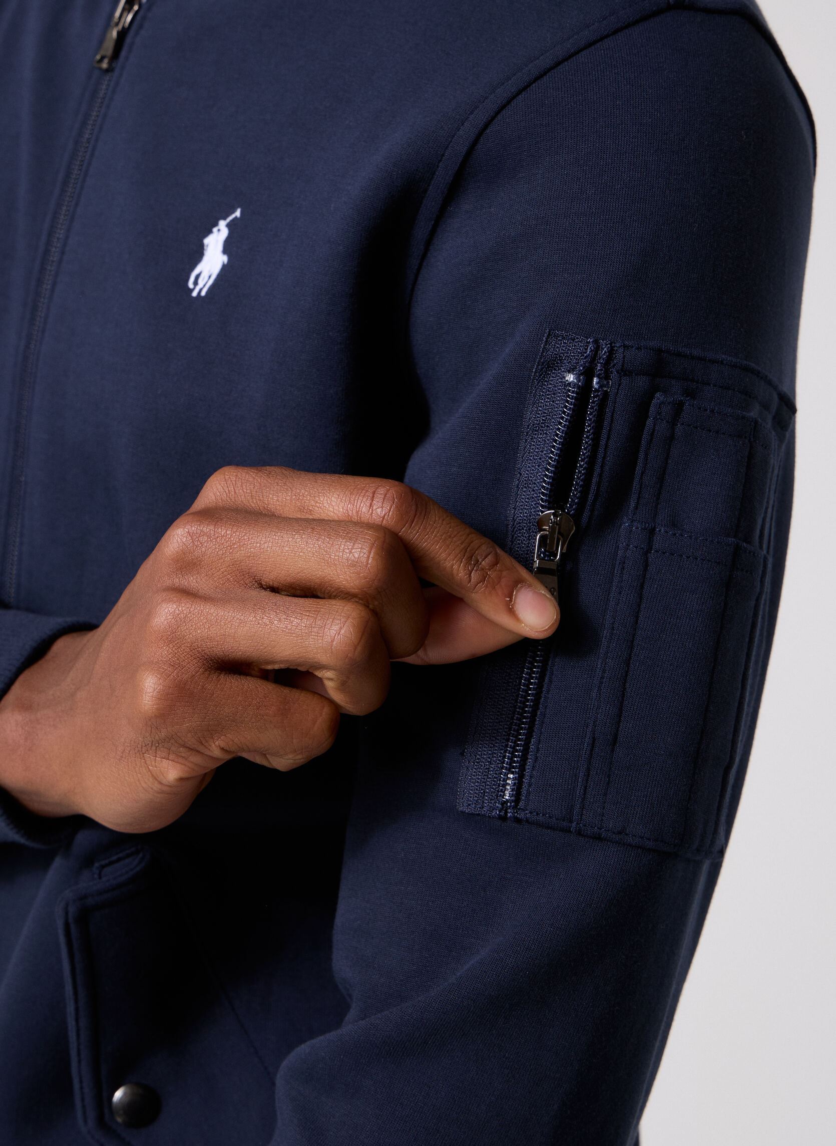 Sweats zippés Bomber en coton performance homme bleu Polo Ralph Lauren Sweats zippés Bomber en coton performance homme bleu AVIATOR NAVY