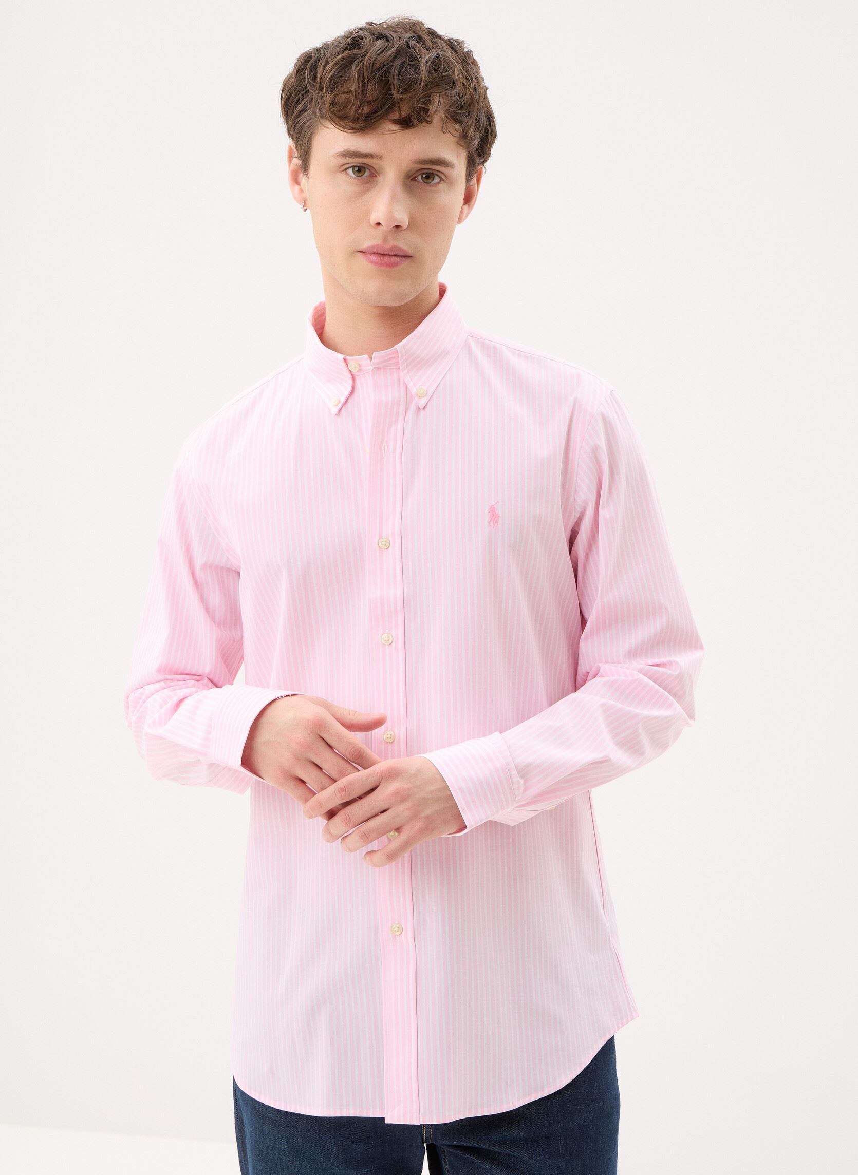 Vêtements Polo Ralph Lauren Chemise rayée popeline Custom Fit pour Homme