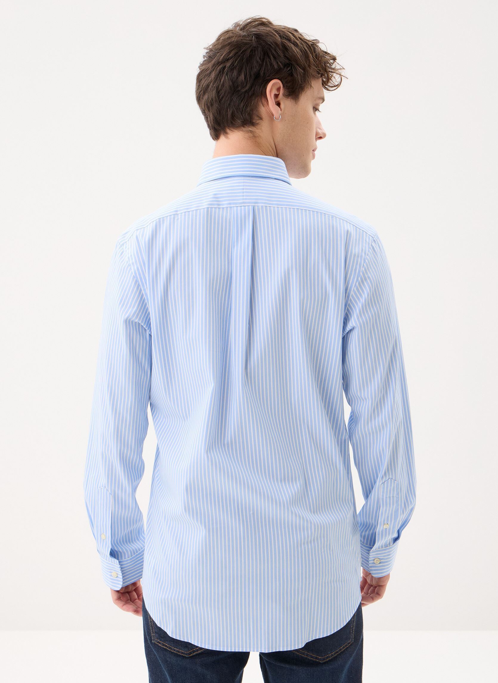 Hemden Chemise rayée ajustée popeline stretch heren blauw Polo Ralph Lauren Hemden Chemise rayée ajustée popeline stretch heren blauw 6779F AUSTIN BLUE WHITE