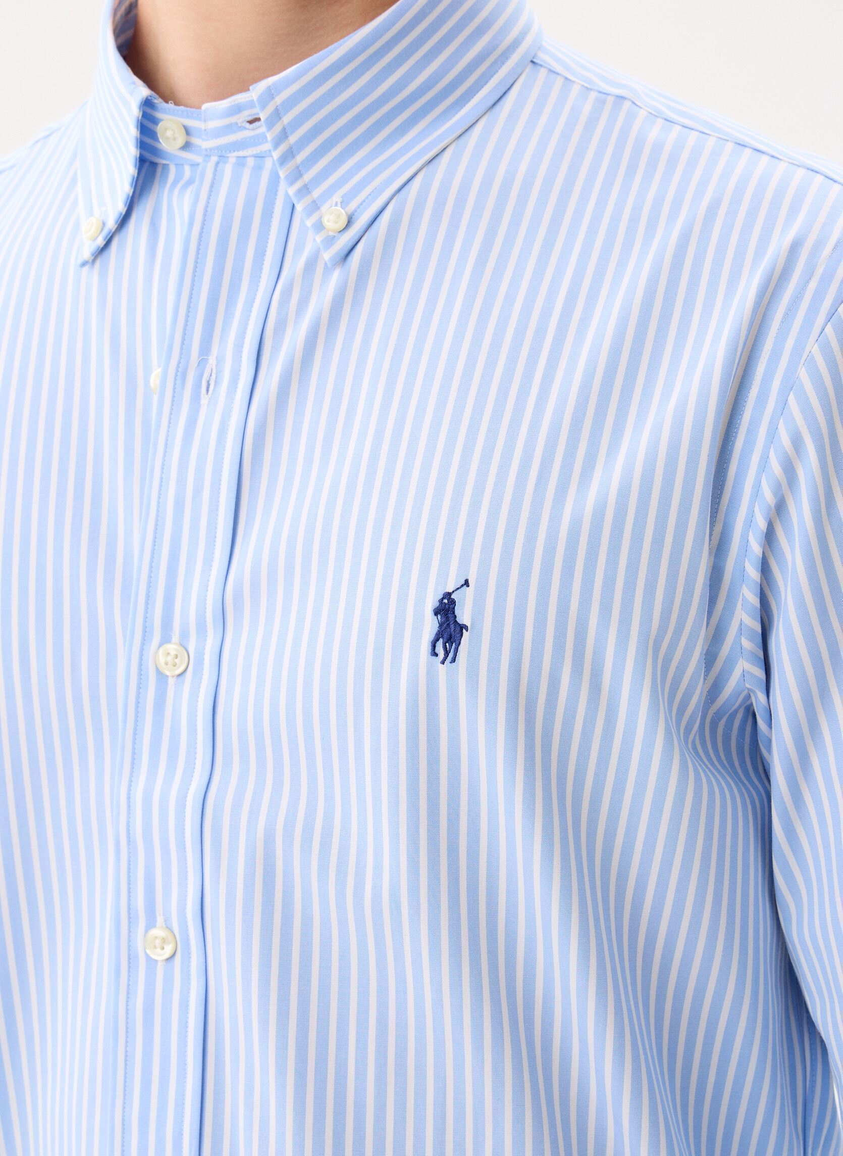 Hemden Chemise rayée ajustée popeline stretch heren blauw Polo Ralph Lauren Hemden Chemise rayée ajustée popeline stretch heren blauw 6779F AUSTIN BLUE WHITE