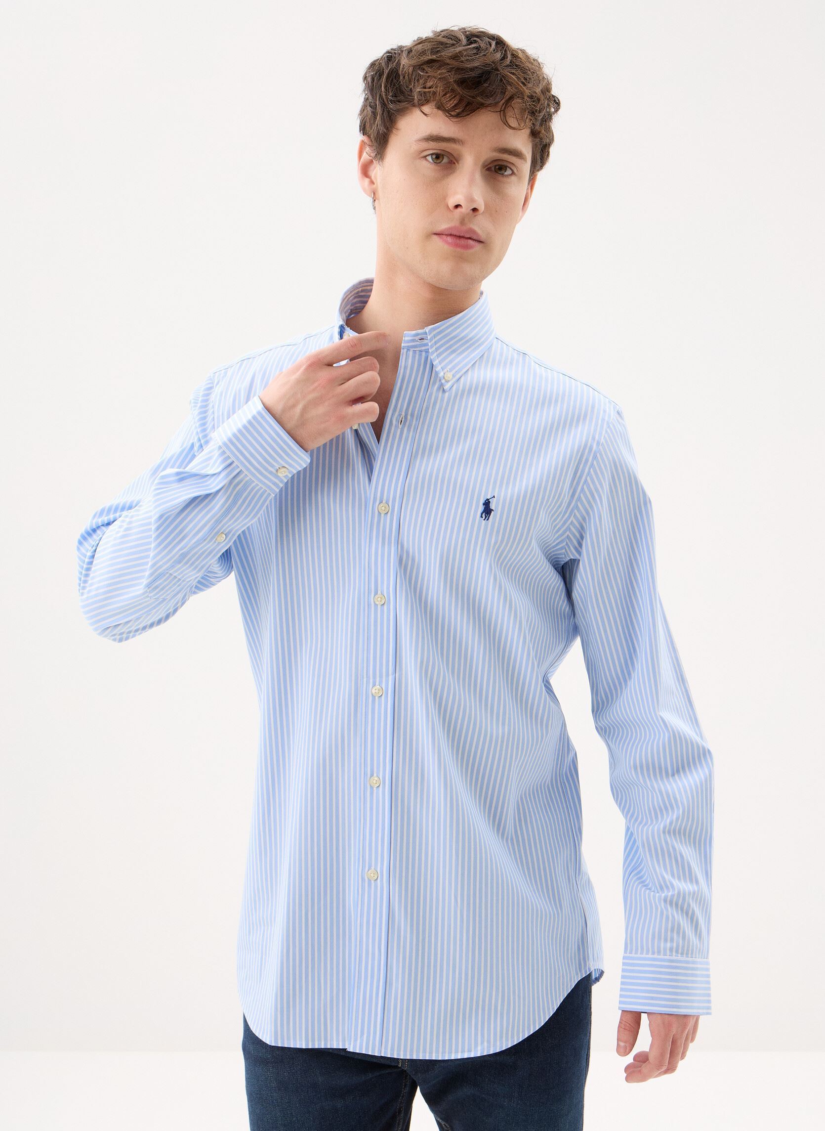 Hemden Chemise rayée ajustée popeline stretch heren blauw Polo Ralph Lauren Hemden Chemise rayée ajustée popeline stretch heren blauw 6779F AUSTIN BLUE WHITE