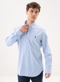 Hemden Chemise rayée ajustée popeline stretch heren blauw