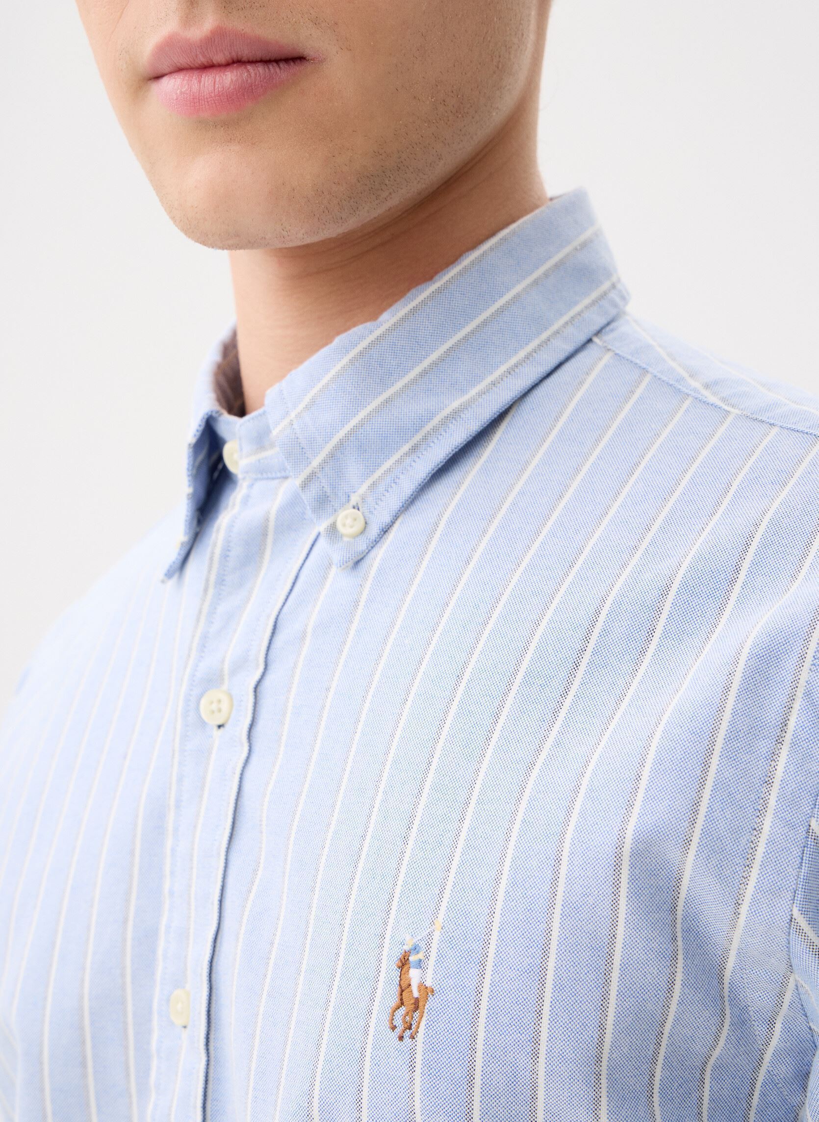 Polo Ralph Lauren Chemises Chemise Oxford à rayures Custom Fit homme ...