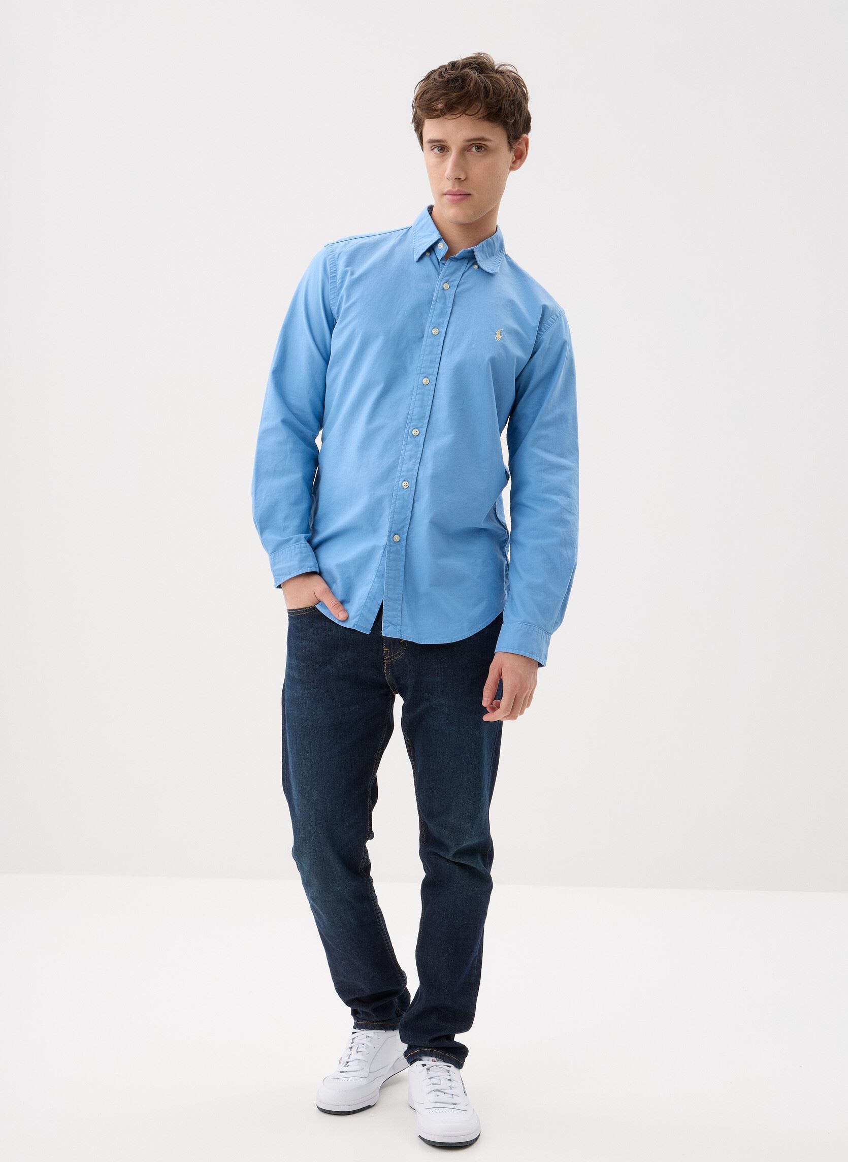 Camisas Chemise Oxford Custom Fit hombre azul Polo Ralph Lauren ...