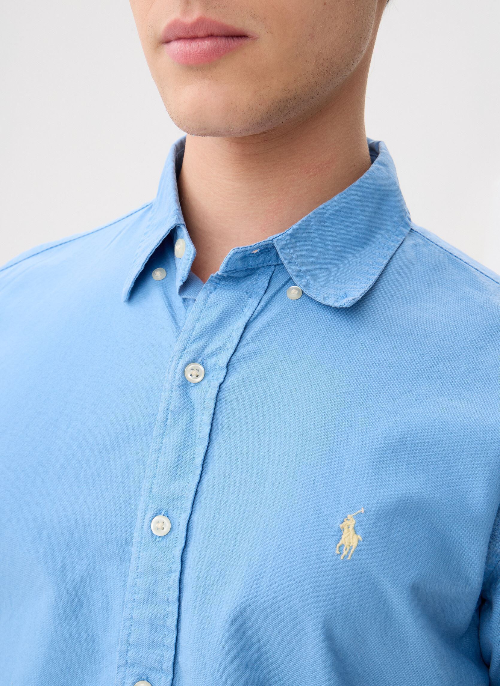 Camisas Chemise Oxford Custom Fit hombre azul Polo Ralph Lauren ...