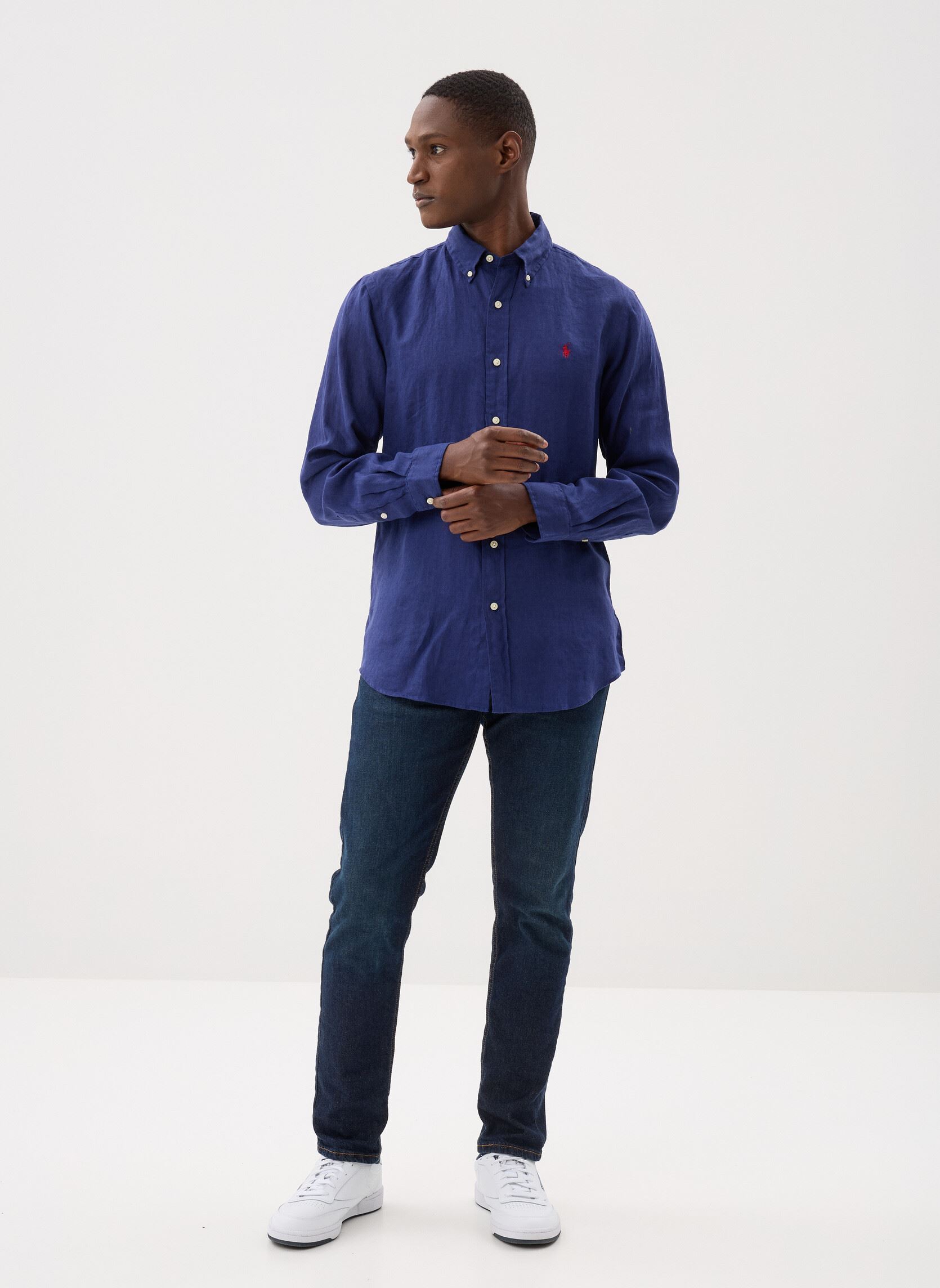 Hemden Chemise en lin Custom Fit heren blauw Polo Ralph Lauren Hemden Chemise en lin Custom Fit heren blauw NEW CLASSIC NAVY