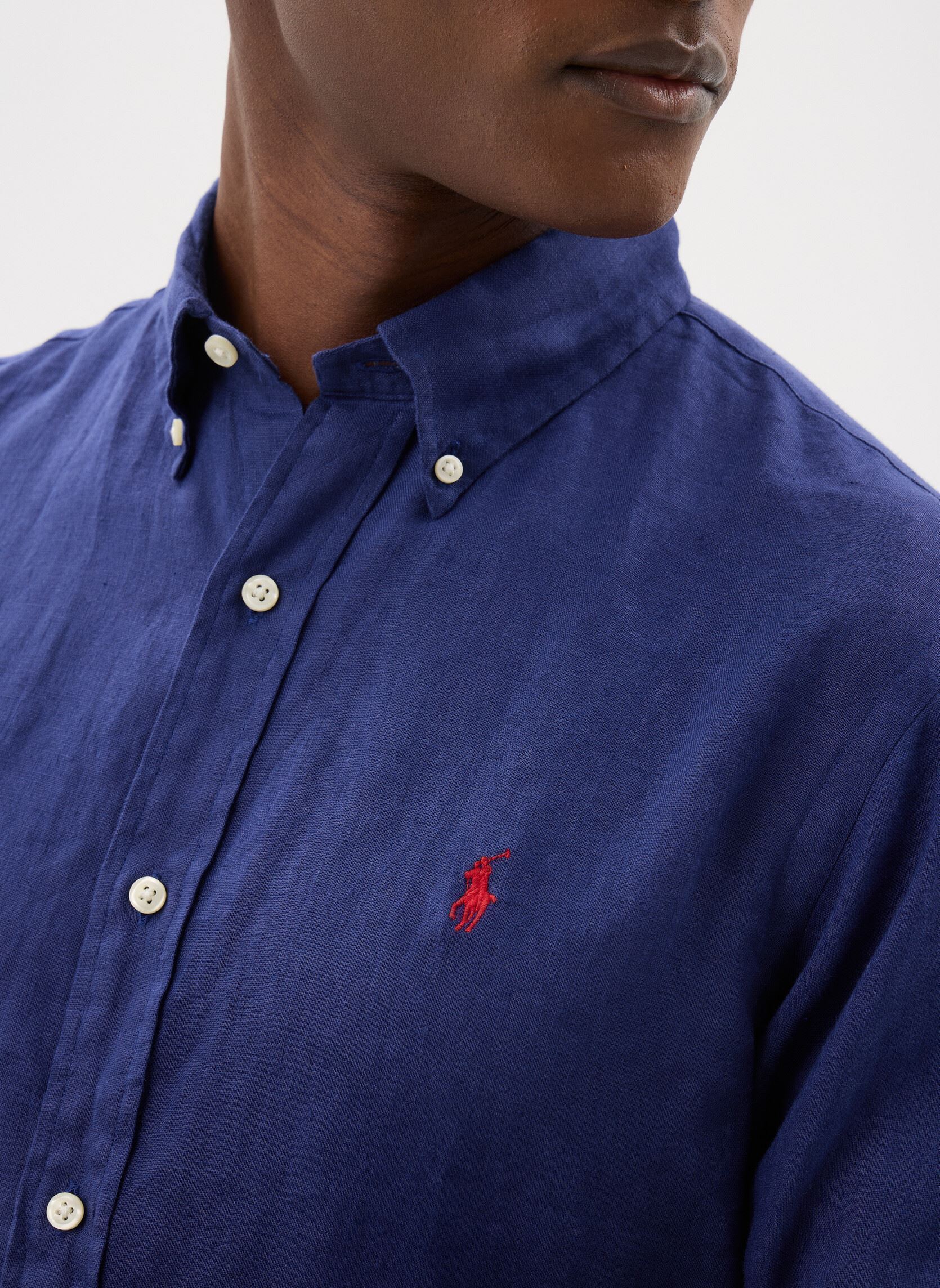 Hemden Chemise en lin Custom Fit heren blauw Polo Ralph Lauren Hemden Chemise en lin Custom Fit heren blauw NEW CLASSIC NAVY