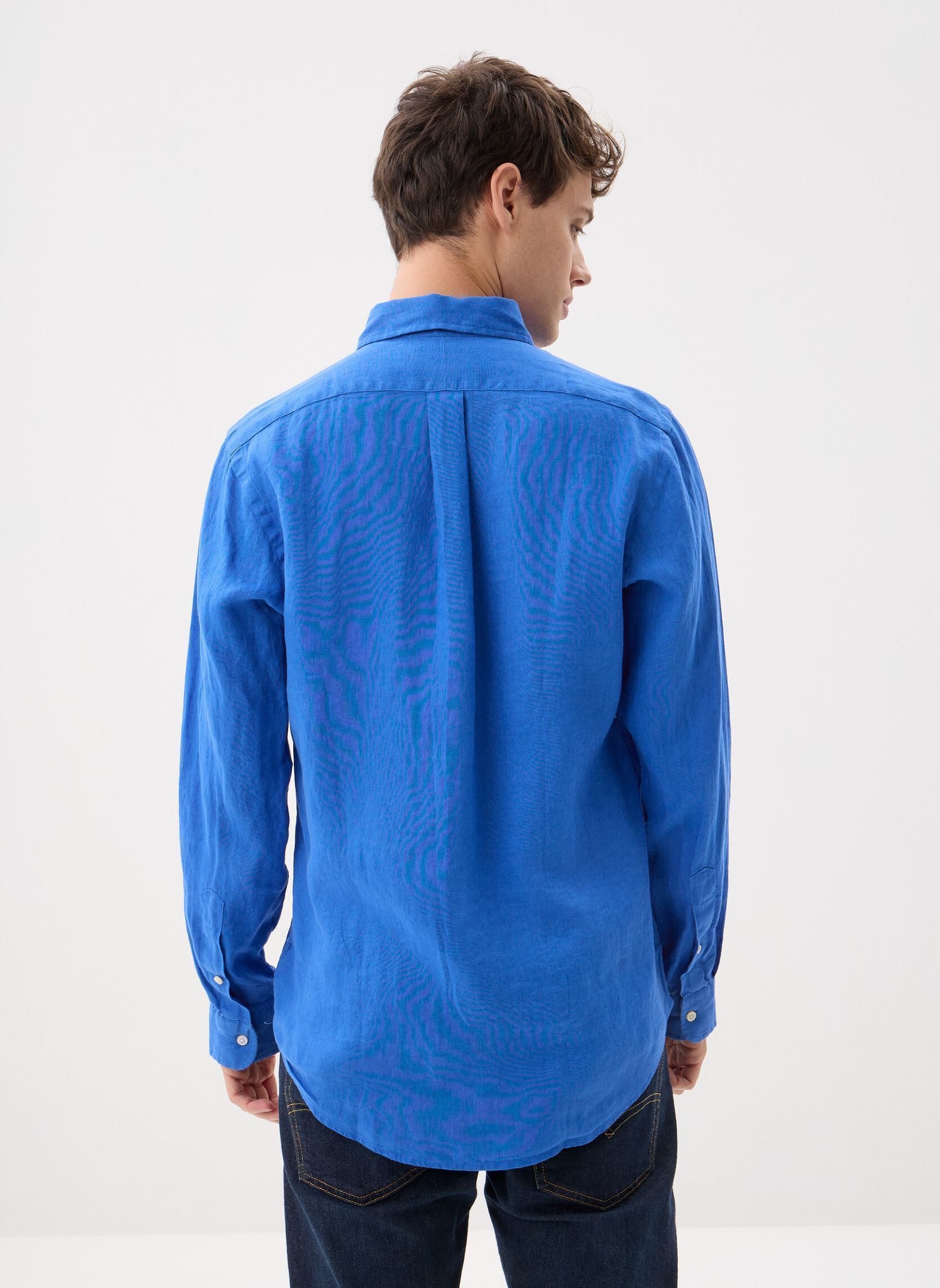 Hemden Chemise en lin Custom Fit heren blauw Polo Ralph Lauren Hemden Chemise en lin Custom Fit heren blauw NEW IRIS BLUE