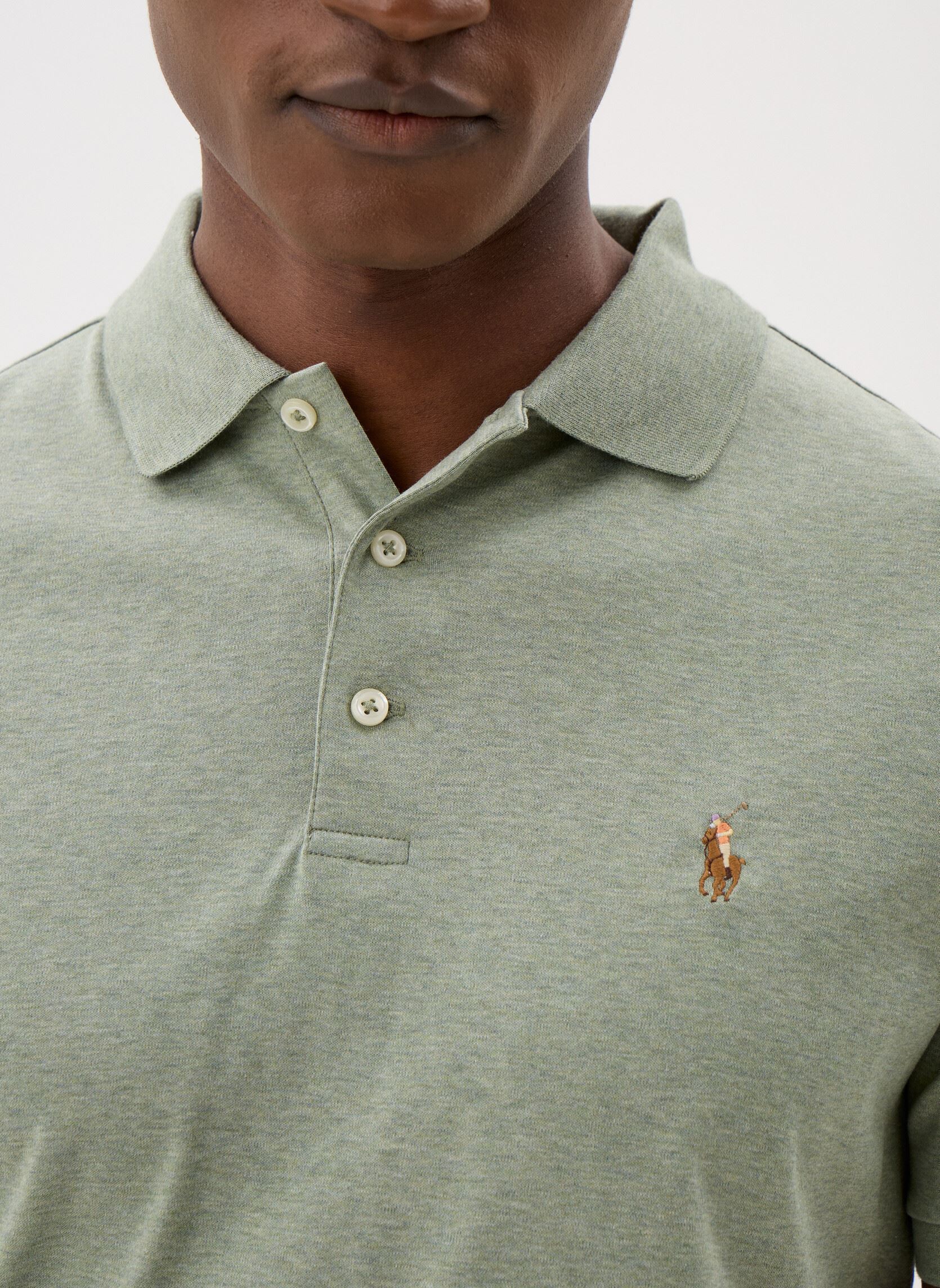 Korte mouwen polo's Polo en Pima coton Custom Slim Fit heren groen Polo Ralph Lauren Korte mouwen polo's Polo en Pima coton Custom Slim Fit heren groen GREENERY HEATHER