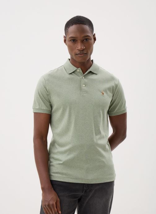 Polo Ralph Lauren Korte mouwen polo's Polo en Pima coton Custom Slim Fit heren groen