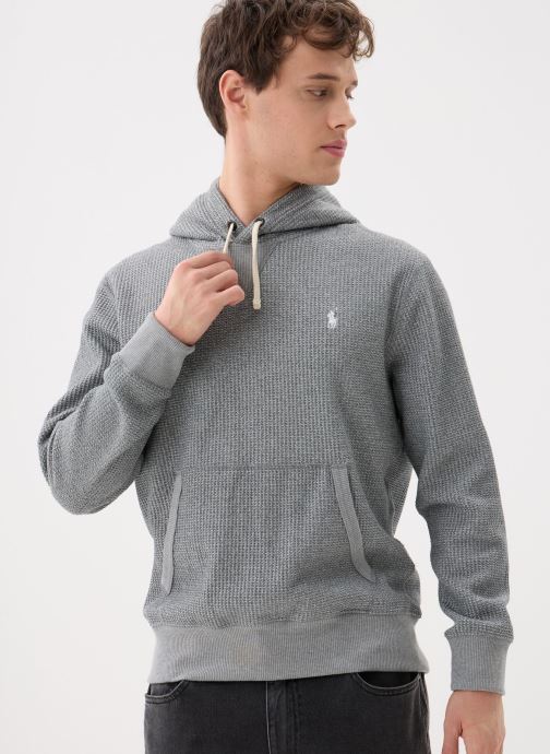 Polo Ralph Lauren Sweats à capuche Sweatshirt en coton texturé Polo Player homme gris