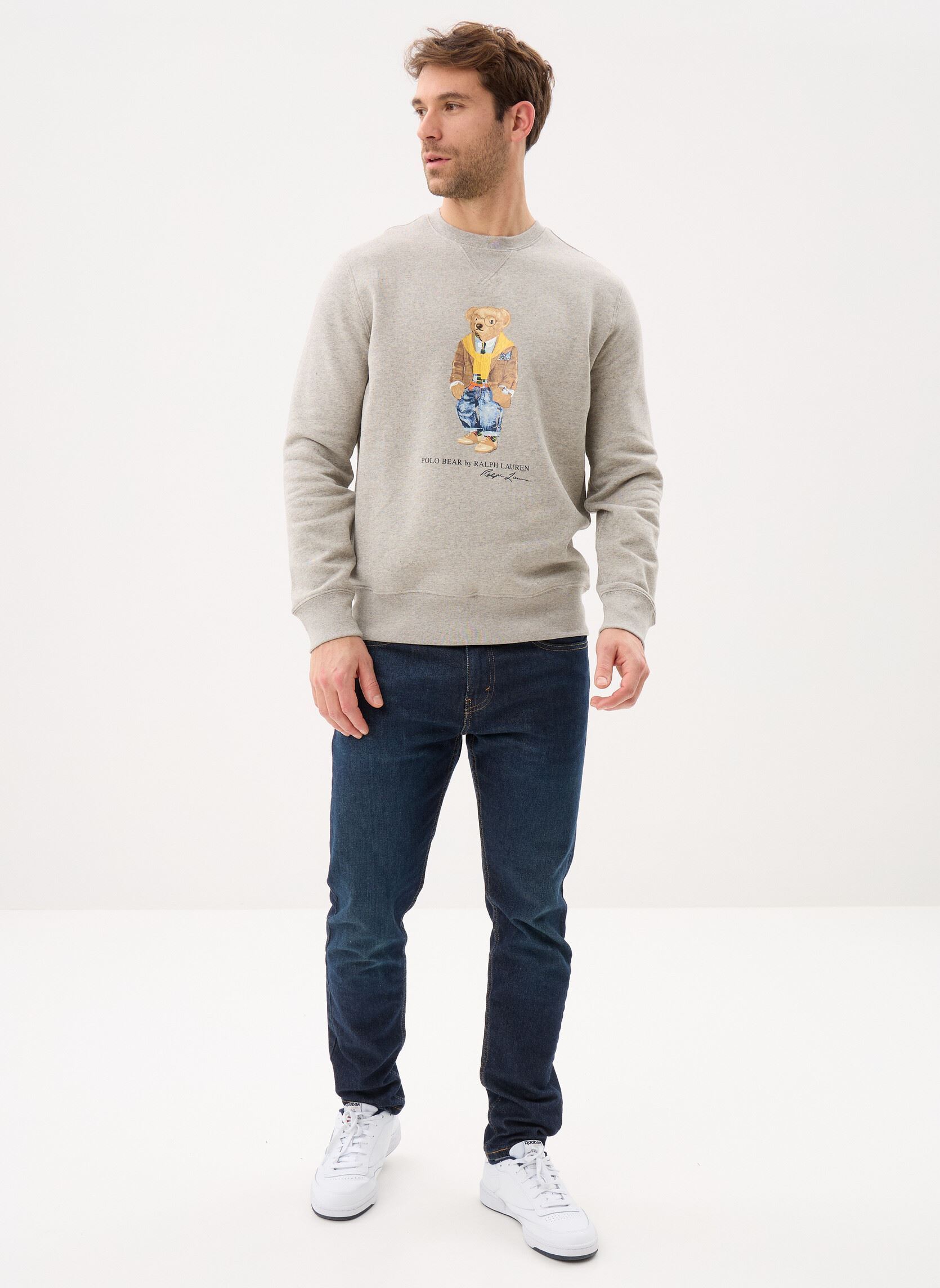 Sweats Sweat Polo Bear en molleton homme gris Polo Ralph Lauren Sweats Sweat Polo Bear en molleton homme gris LOFT HEATHER/HERITAGE BEAR