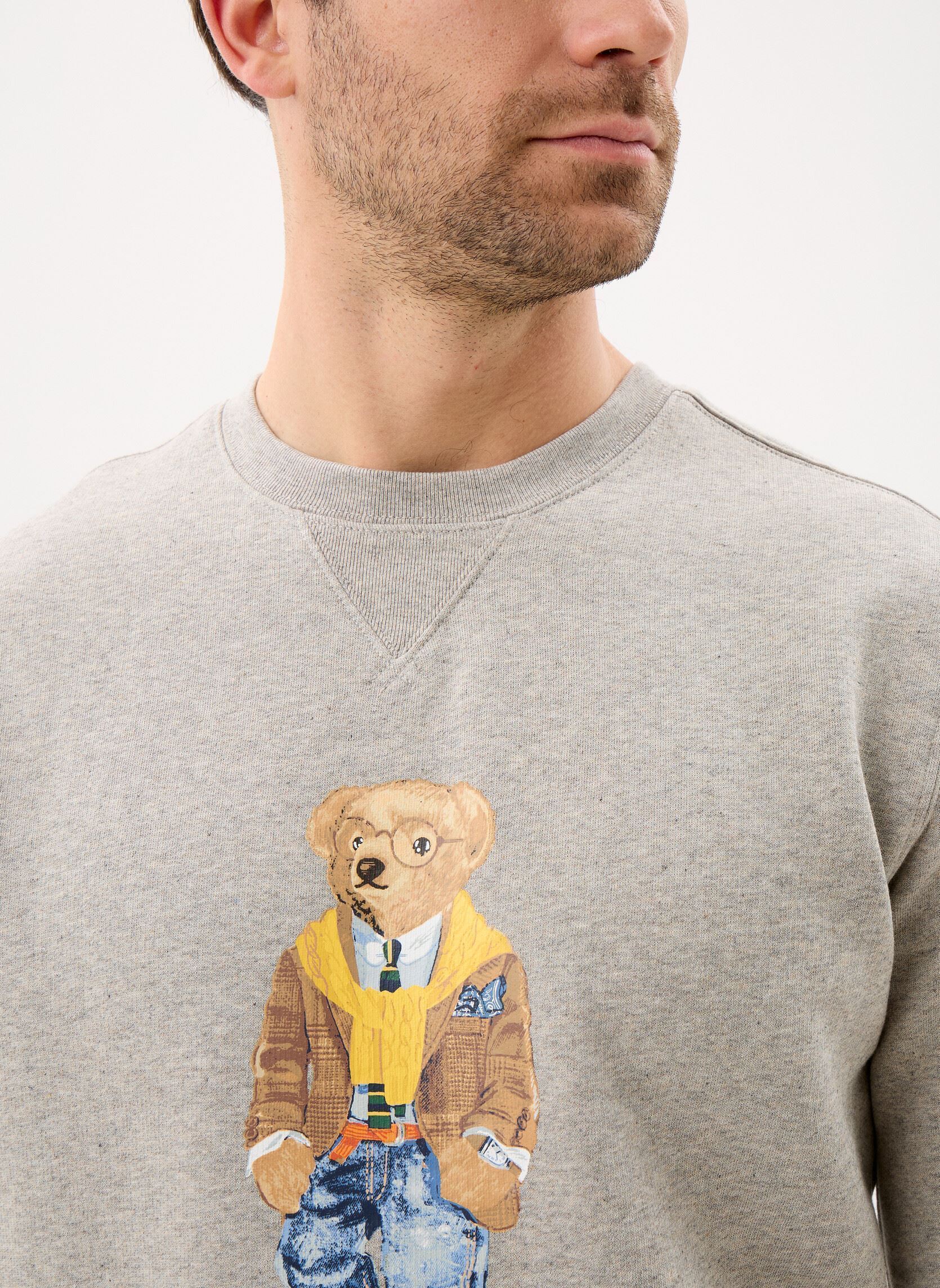 Sweats Sweat Polo Bear en molleton homme gris Polo Ralph Lauren Sweats Sweat Polo Bear en molleton homme gris LOFT HEATHER/HERITAGE BEAR