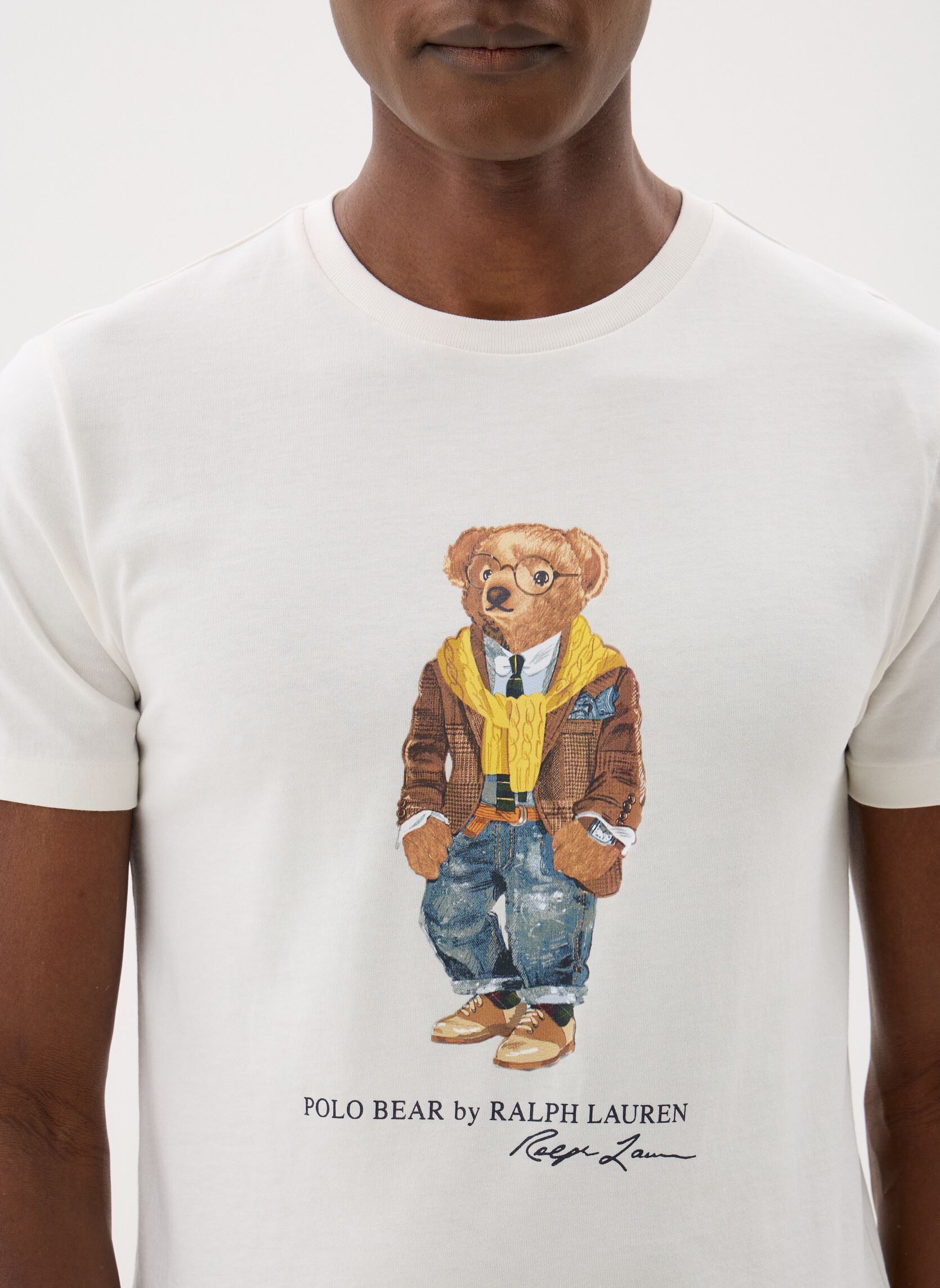 Kurzarm-T-Shirts T-shirt Polo Bear en jersey Slim Fit herren weiß Polo Ralph Lauren Kurzarm-T-Shirts T-shirt Polo Bear en jersey Slim Fit herren weiß NEVIS/HUDSN VALLEY BEAR