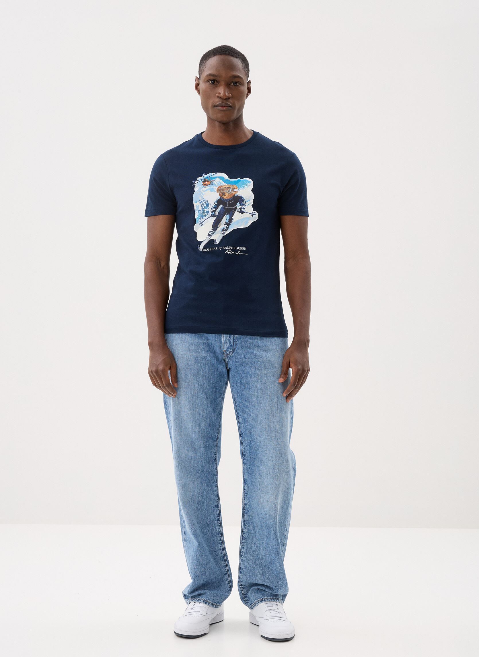 Tee-shirts manches courtes T-shirt Polo Bear custom Slim Fit homme bleu Polo Ralph Lauren Tee-shirts manches courtes T-shirt Polo Bear custom Slim Fit homme bleu WORTH NAVY/ACTIVE BEAR