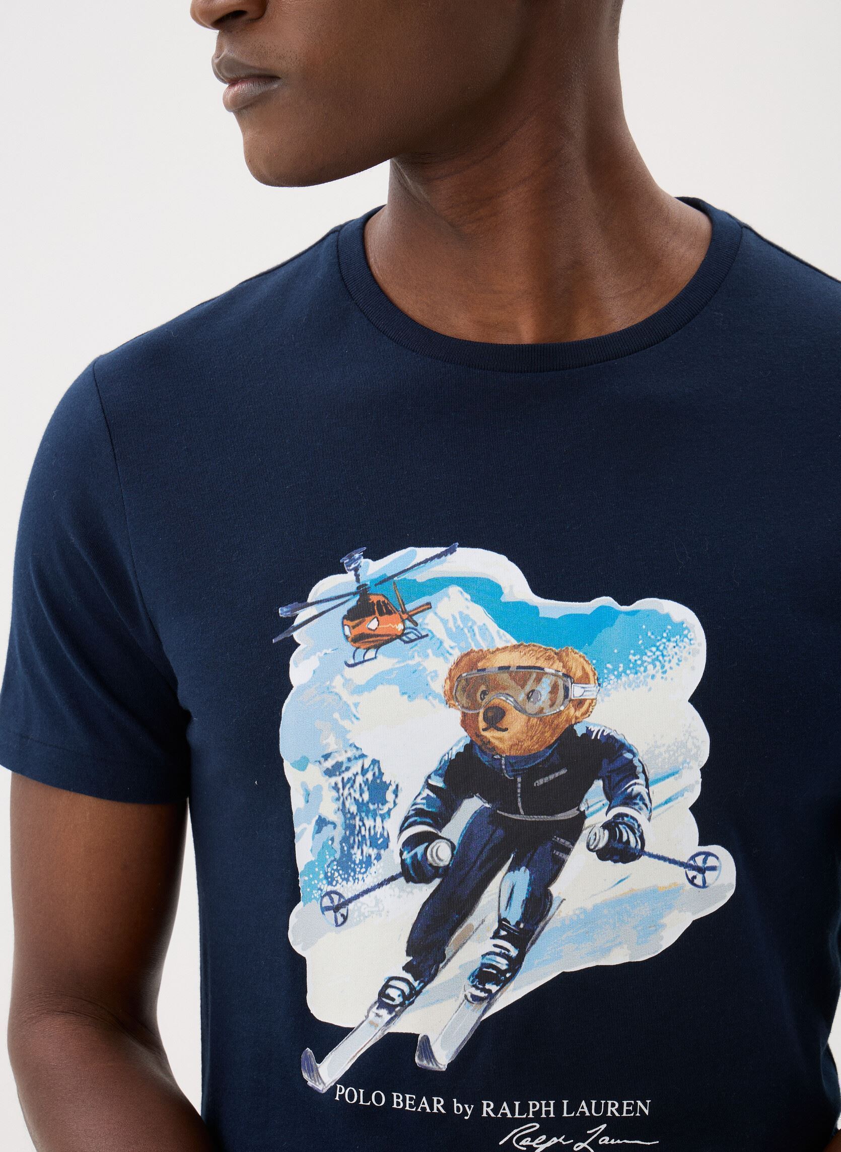 Tee-shirts manches courtes T-shirt Polo Bear custom Slim Fit homme bleu Polo Ralph Lauren Tee-shirts manches courtes T-shirt Polo Bear custom Slim Fit homme bleu WORTH NAVY/ACTIVE BEAR