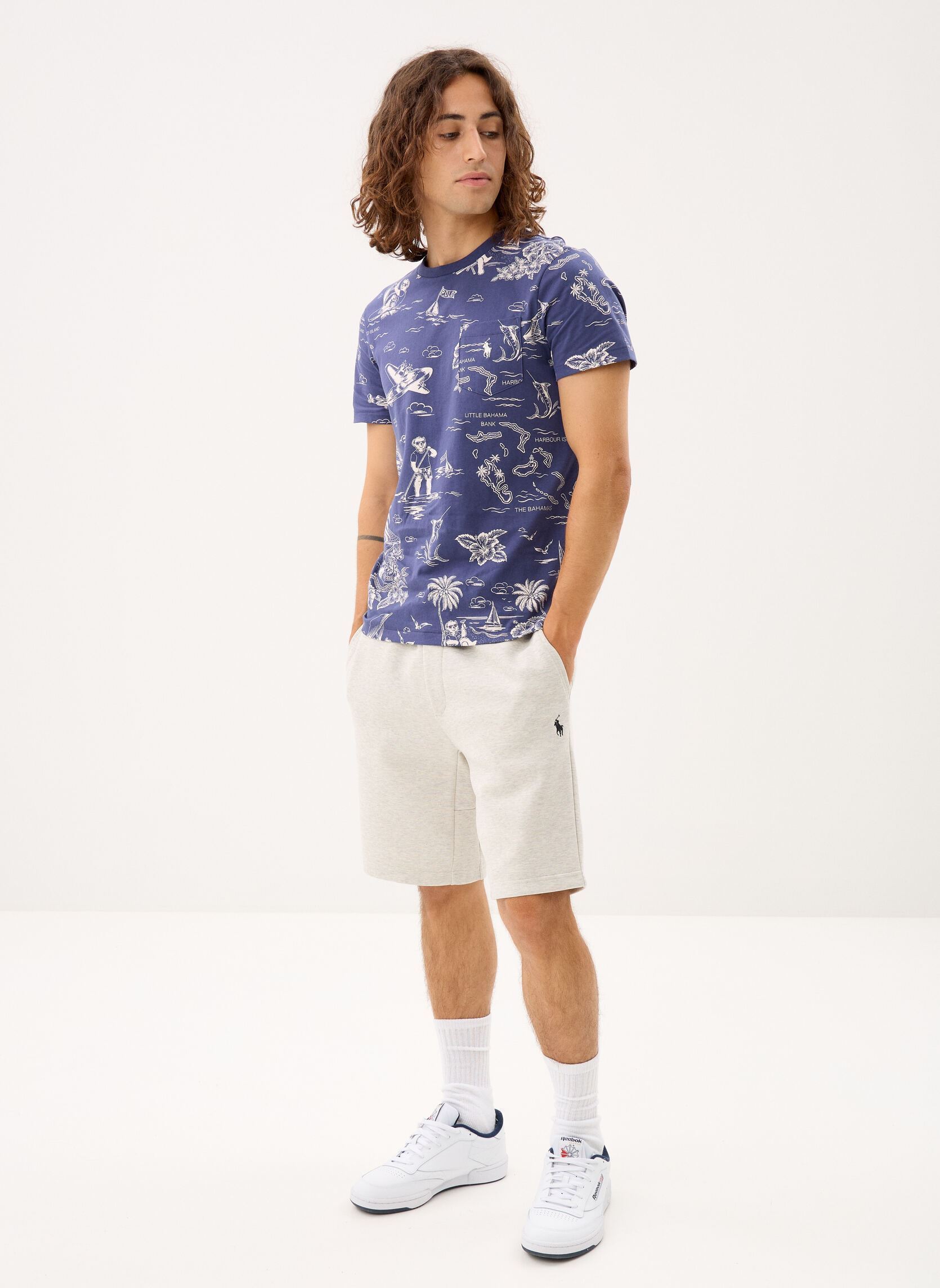 Tee-shirts manches courtes T-shirt Polo Bear custom Slim Fit homme bleu Polo Ralph Lauren Tee-shirts manches courtes T-shirt Polo Bear custom Slim Fit homme bleu HRBR ISLAND BEAR-BOATHOUSE NVY