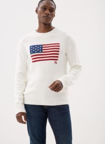 Pullover Pull en coton Flag américain herren weiß