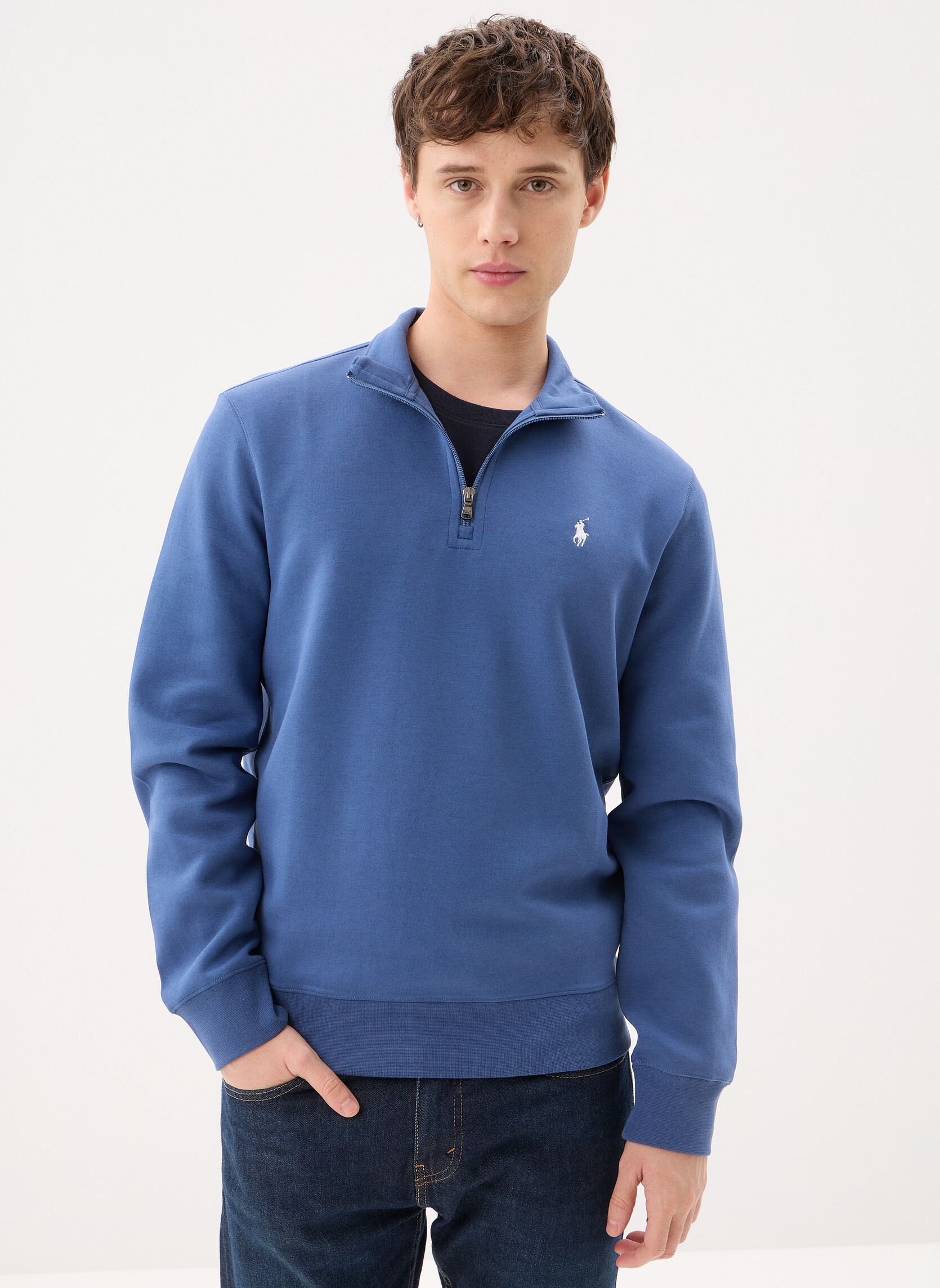 Vêtements Polo Ralph Lauren Pull quart de zip en coton performance pour Homme