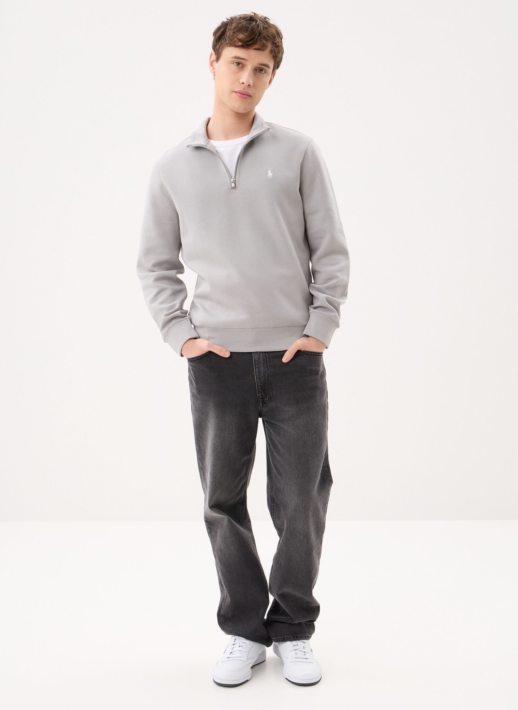 Sweatshirts mit Reißverschluss Pull quart de zip en coton performance herren grau Polo Ralph Lauren Sweatshirts mit Reißverschluss Pull quart de zip en coton performance herren grau SOFT GREY/C1730