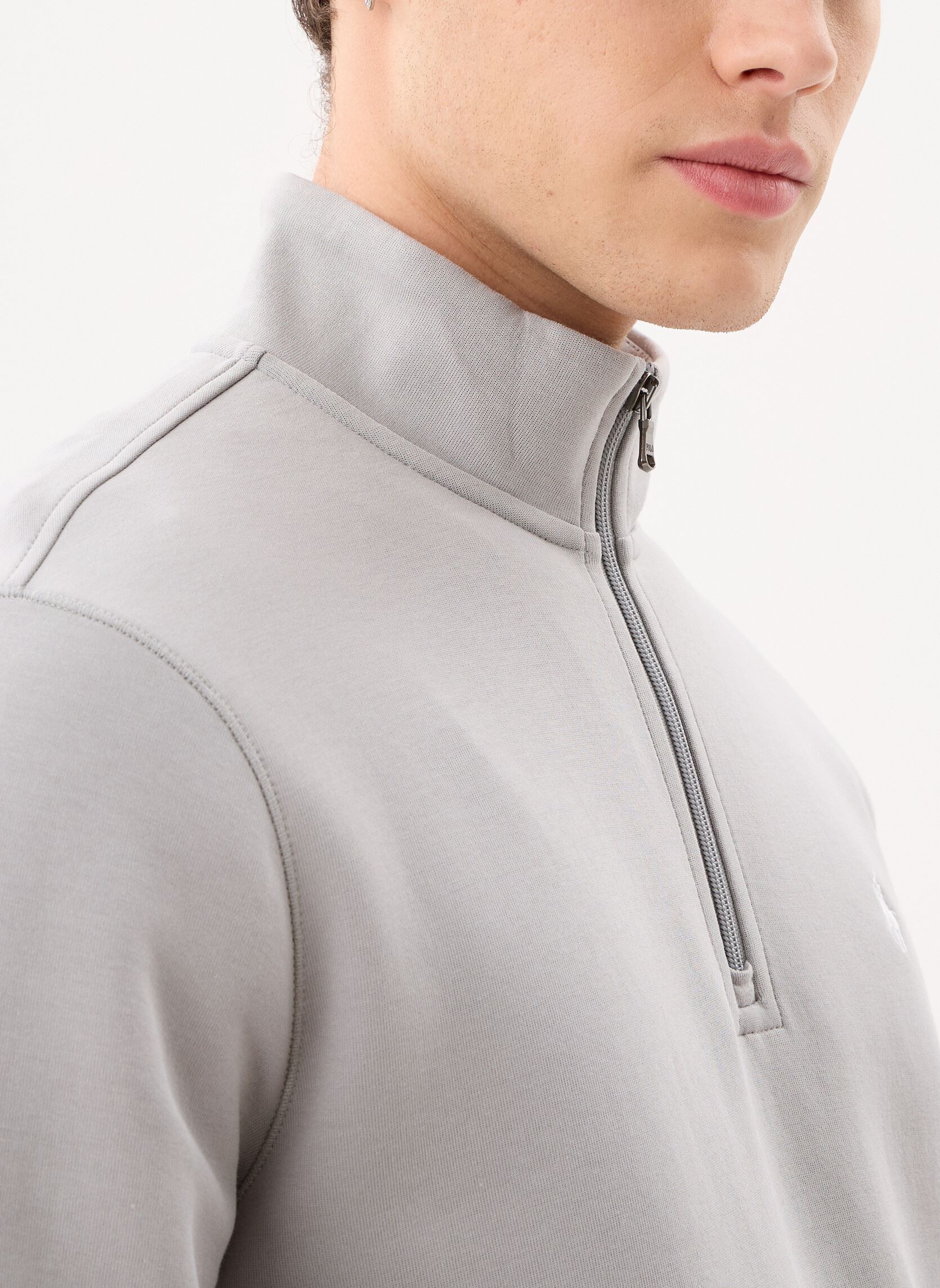 Sweatshirts mit Reißverschluss Pull quart de zip en coton performance herren grau Polo Ralph Lauren Sweatshirts mit Reißverschluss Pull quart de zip en coton performance herren grau SOFT GREY/C1730