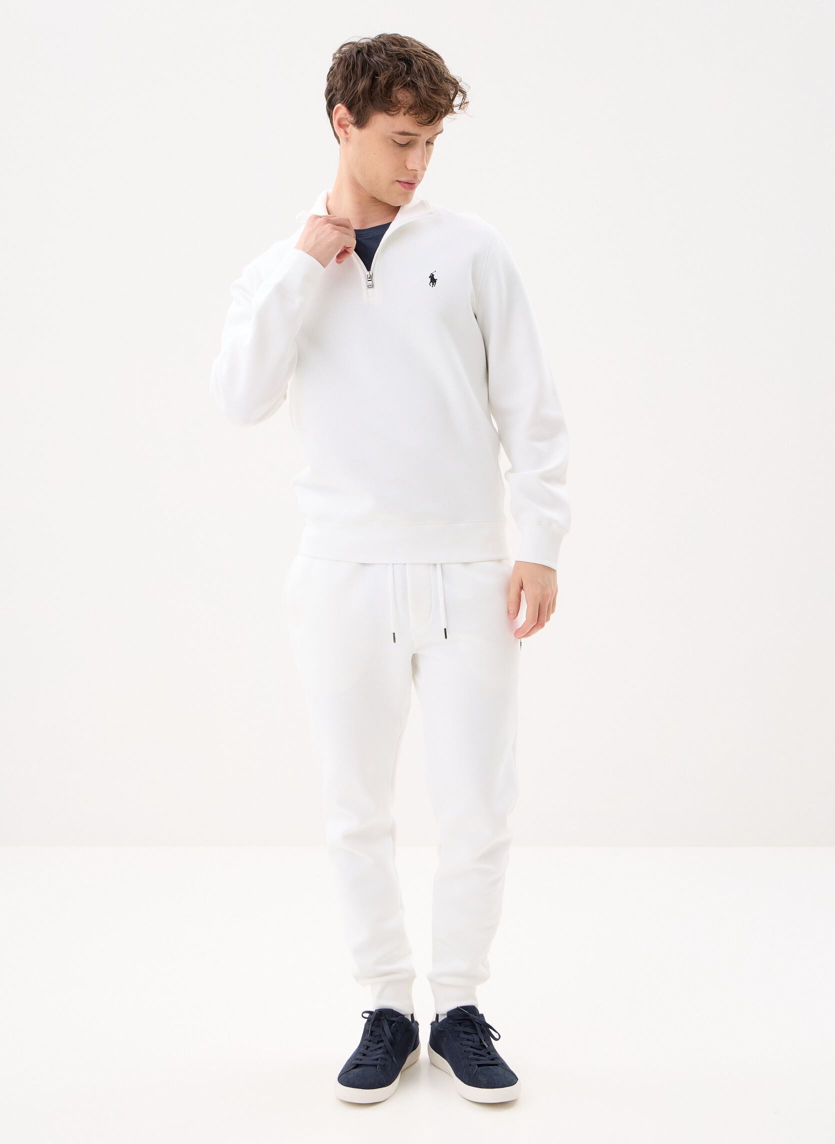 Sweats zippés Pull quart de zip en coton performance homme blanc Polo Ralph Lauren Sweats zippés Pull quart de zip en coton performance homme blanc WHITE/C9760