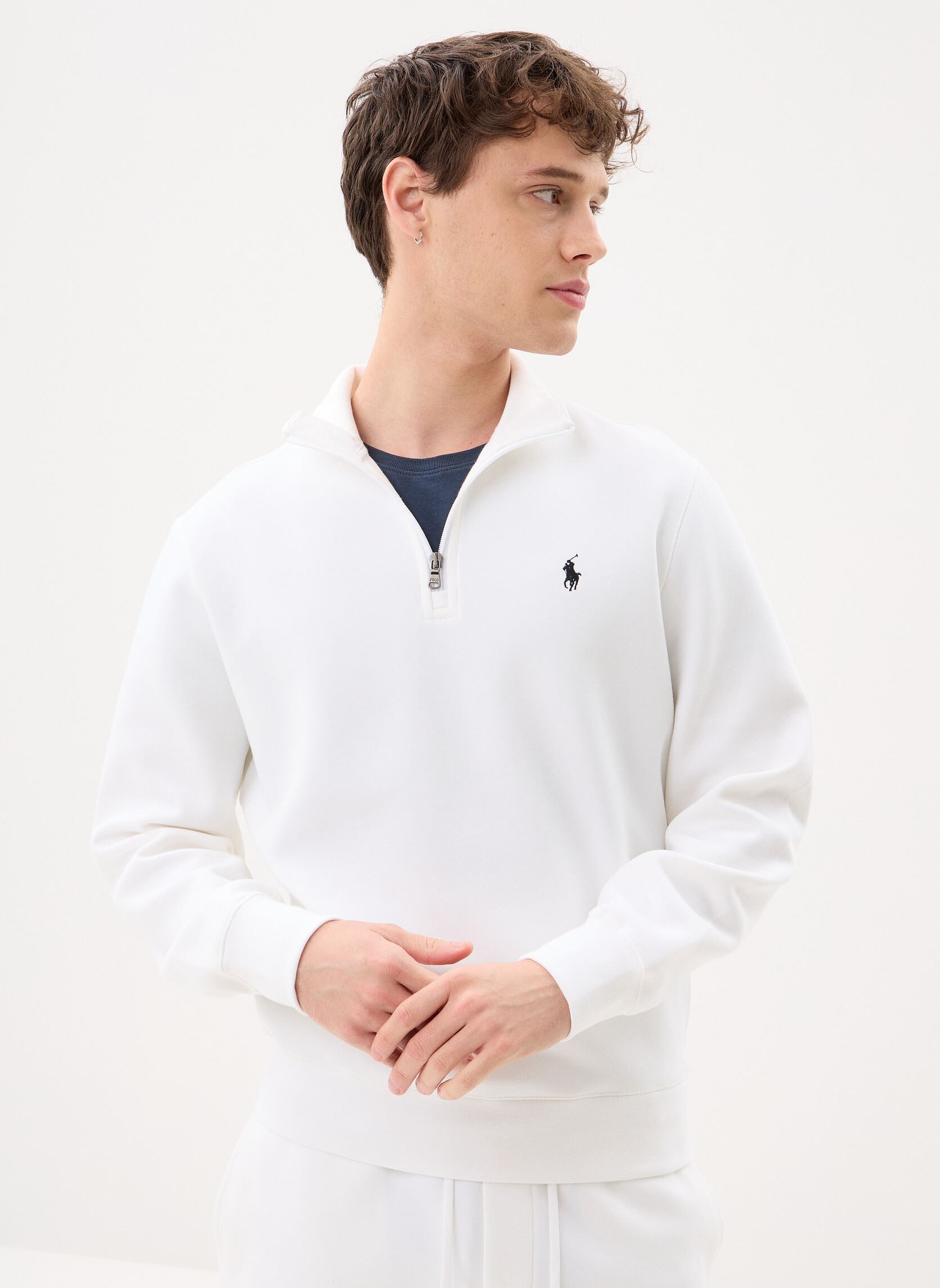 Vêtements Polo Ralph Lauren Pull quart de zip en coton performance pour Homme - vue 1