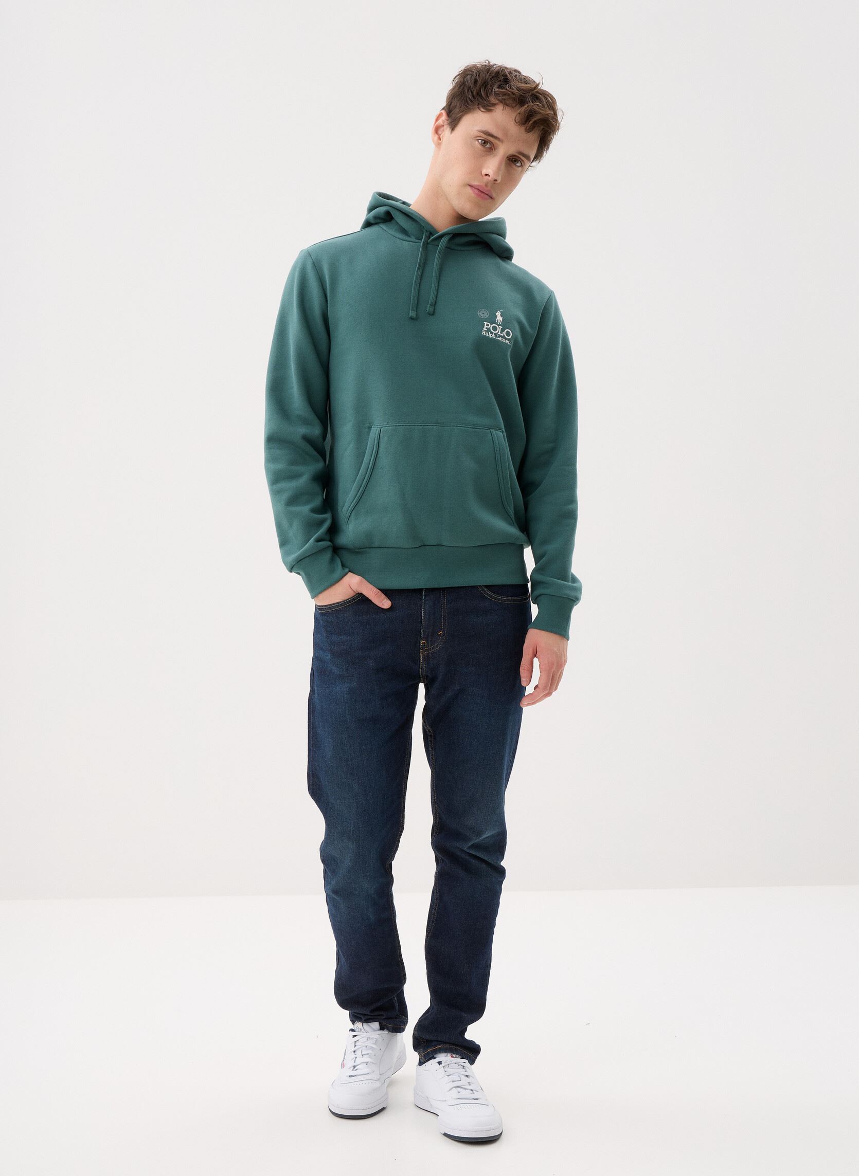 Sweats à capuche Sweat à capuche et logo en molleton homme vert Polo Ralph Lauren Sweats à capuche Sweat à capuche et logo en molleton homme vert CHARTER GREEN