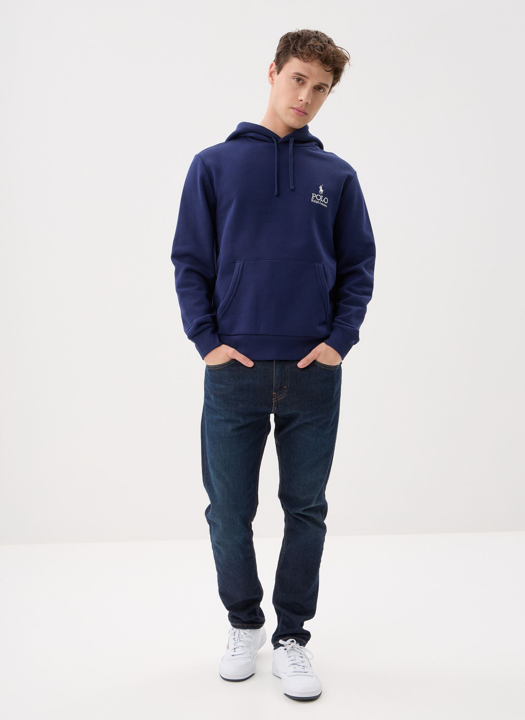 Sweats à capuche Sweat à capuche et logo en molleton homme bleu Polo Ralph Lauren Sweats à capuche Sweat à capuche et logo en molleton homme bleu NEWPORT NAVY