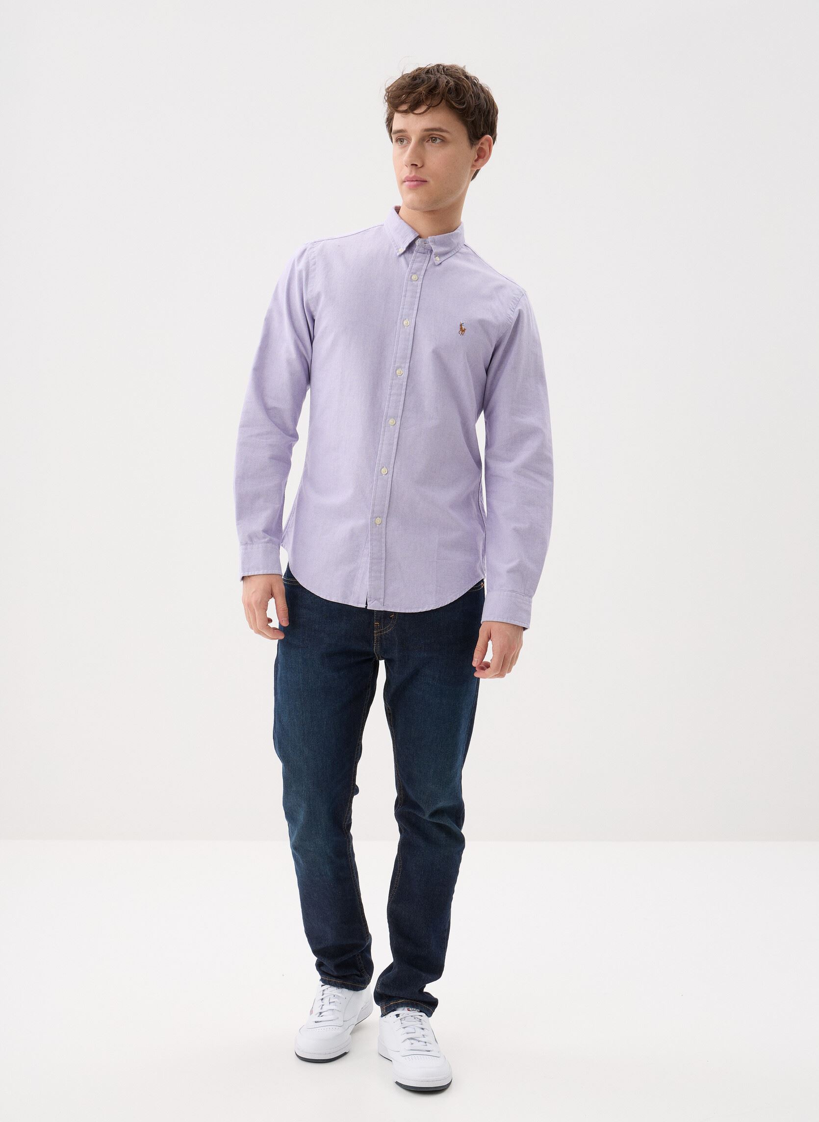 Chemises Chemise en oxford slim fit homme violet Polo Ralph Lauren Chemises Chemise en oxford slim fit homme violet 4070A THISTLE