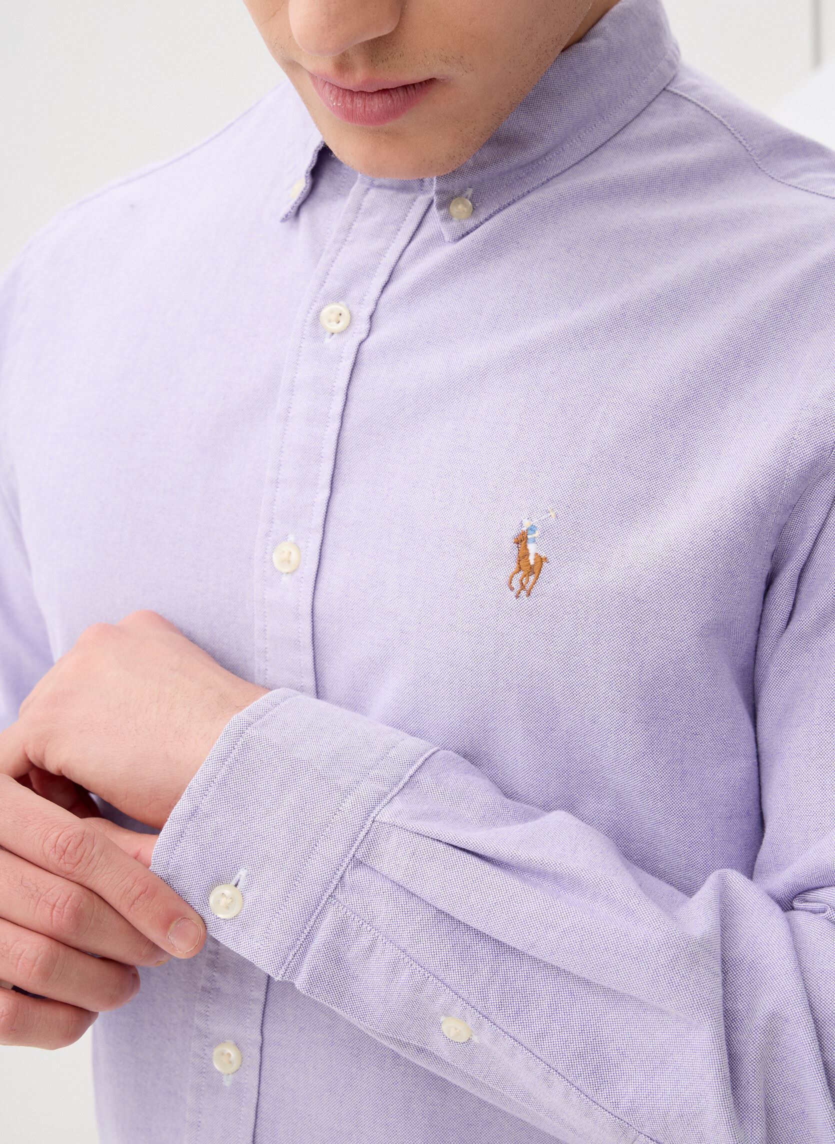 Chemises Chemise en oxford slim fit homme violet Polo Ralph Lauren Chemises Chemise en oxford slim fit homme violet 4070A THISTLE