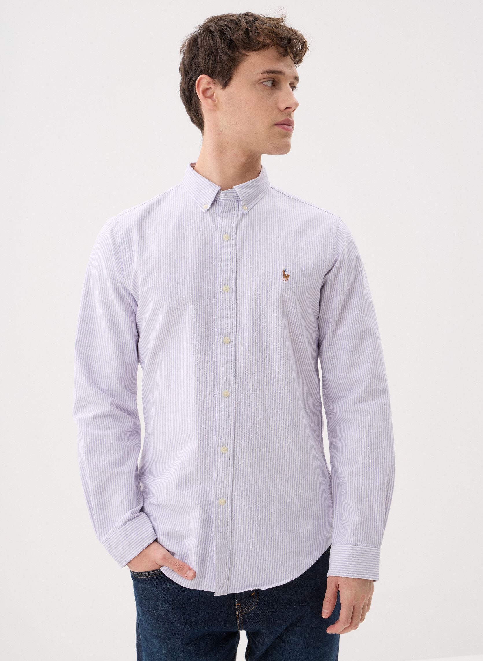 Vêtements Polo Ralph Lauren Chemise Oxford rayée Slim Fit pour Homme