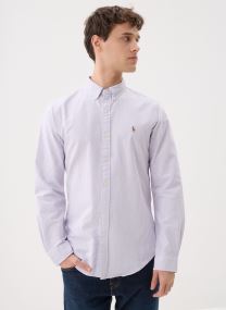 Hemden Chemise Oxford rayée Slim Fit heren paars