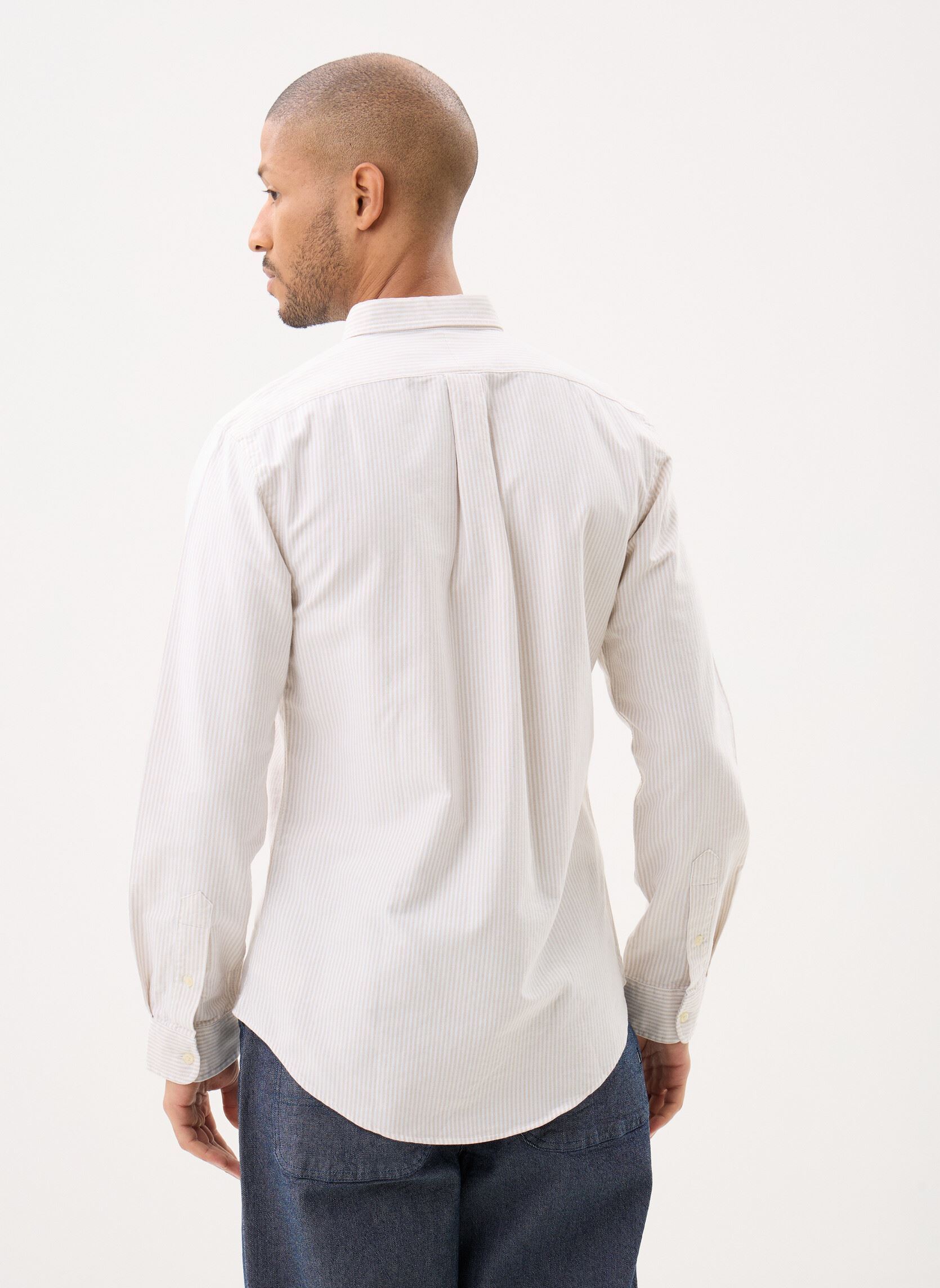 Hemden Chemise Oxford rayée Slim Fit heren wit Polo Ralph Lauren Hemden Chemise Oxford rayée Slim Fit heren wit 6636G COASTAL BEIGE/WHITE