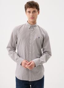 Hemden Chemise rayée Slim Fit popeline stretch heren bruin