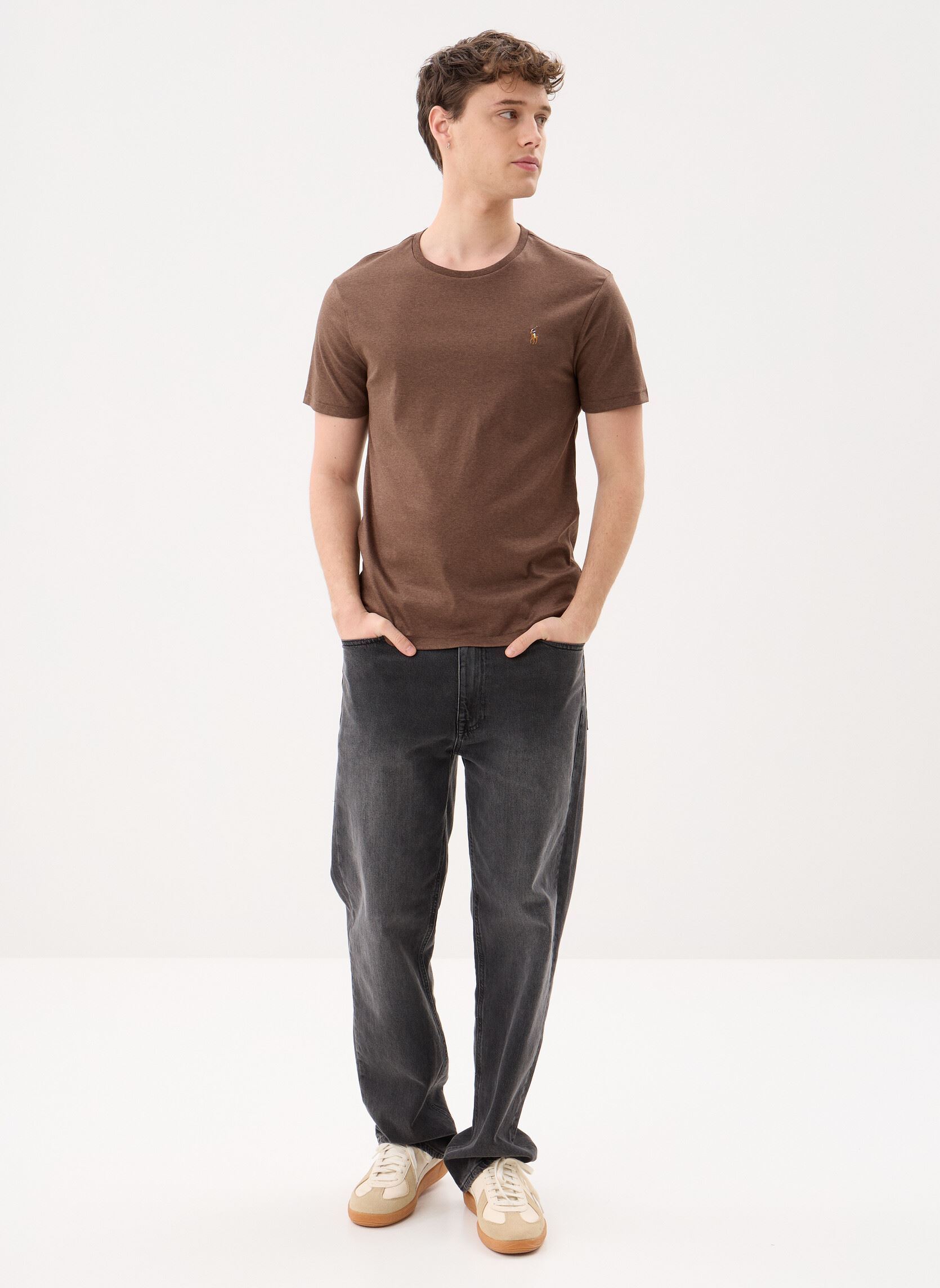 Tee-shirts manches courtes Sscncmslm1-Short Sleeve-T-Shirt homme marron Polo Ralph Lauren Tee-shirts manches courtes Sscncmslm1-Short Sleeve-T-Shirt homme marron NUTMEG BROWN HEATHER