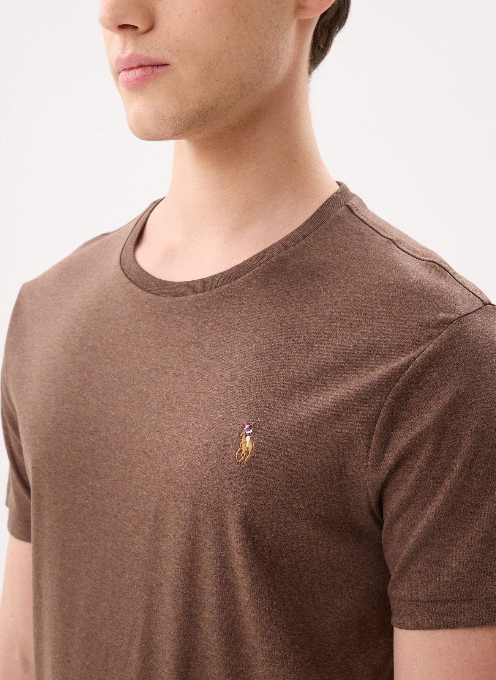 Tee-shirts manches courtes Sscncmslm1-Short Sleeve-T-Shirt homme marron Polo Ralph Lauren Tee-shirts manches courtes Sscncmslm1-Short Sleeve-T-Shirt homme marron NUTMEG BROWN HEATHER